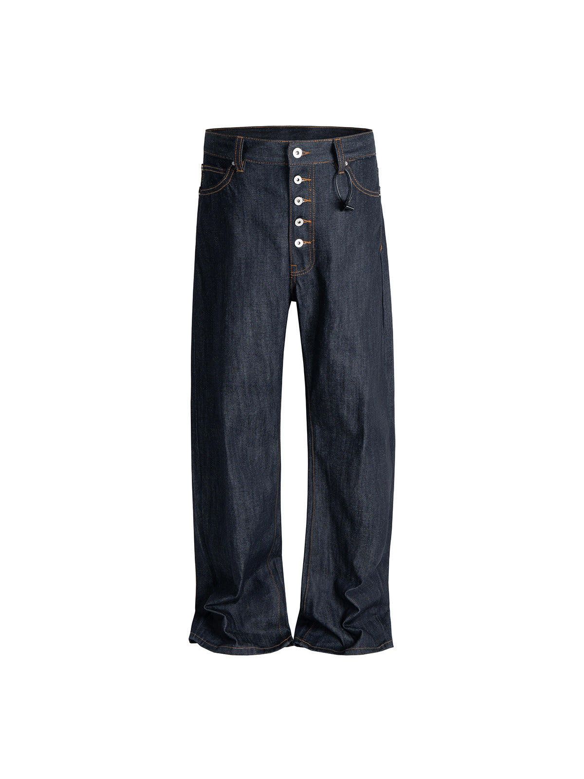 Japanese Brand Indigo Blue Wide Straight Leg Selvedge Raw Denim Jeans Size US 32 / EU 48 - 4 Thumbnail