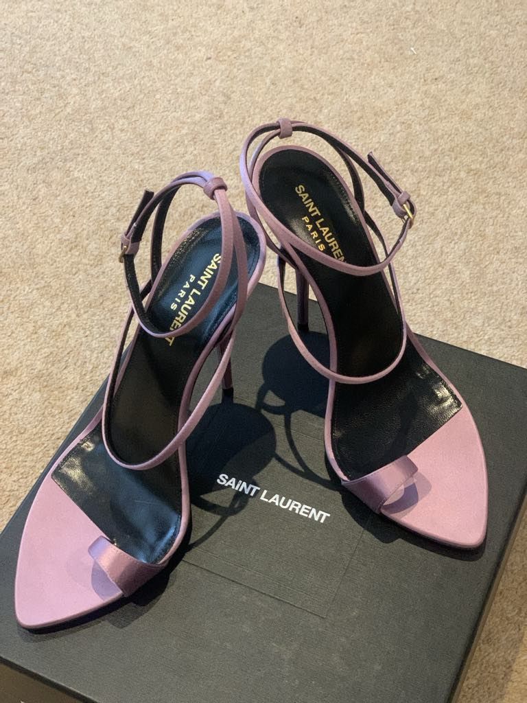 Saint Laurent Paris Dive sandals 110mm in silk satin Size US 9.5 / IT 39.5 - 4 Thumbnail