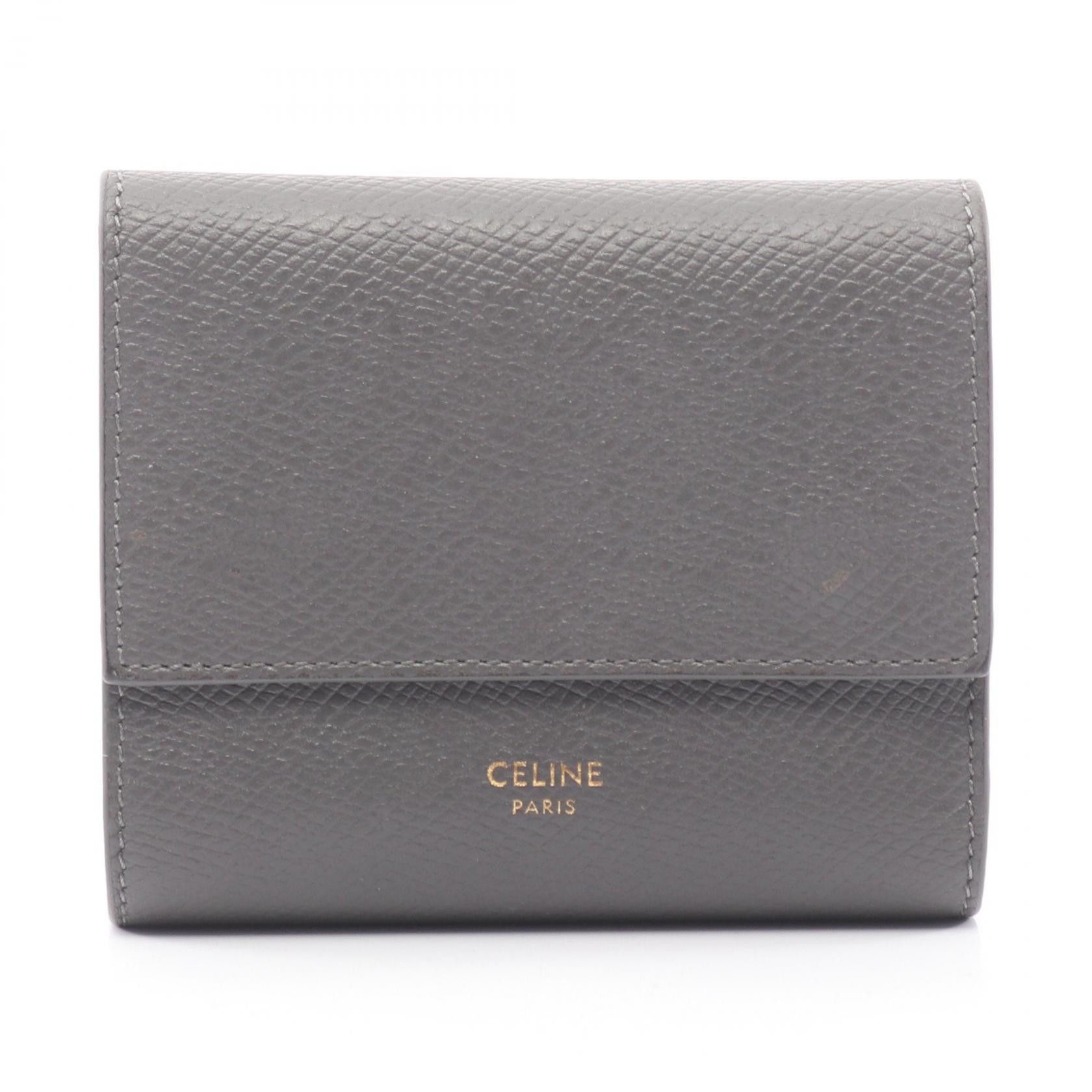 Celine Celine CELINE Small Trifold Wallet Leather Wallet Leather Short Wallet 10B573 DUTY FREE for USA Size ONE SIZE - 1 Thumbnail