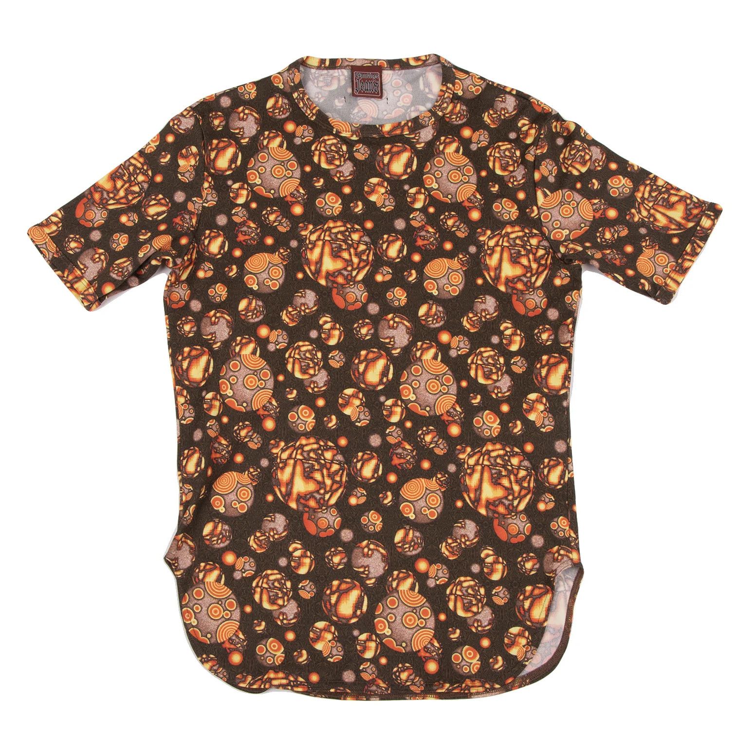 Jean Paul Gaultier Psychedelic Round Hem T-Shirt in Orange Brown Size US M / EU 48-50 / 2 - 1 Thumbnail