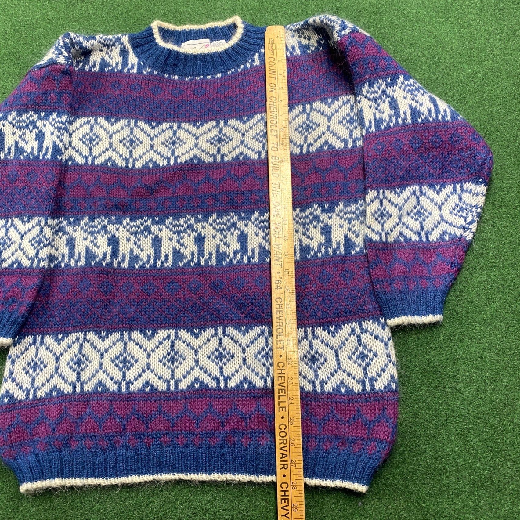 Vintage VINTAGE Striped Mohair Sweater Mens L White 90S Fuzzy Hairy Pullover Sweatshirt Graphic Print Logo Crew Neck Long Sleeve Size US L / EU 52-54 / 3 - 6 Thumbnail