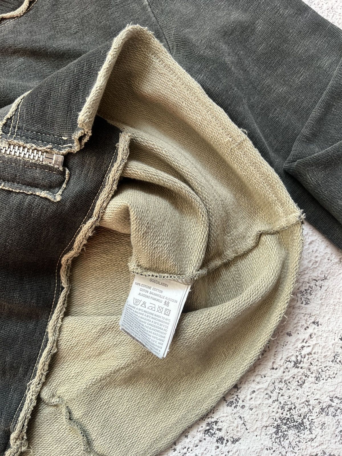 Diesel Archive Distressed Zip Up Top Jumper Y2K Grunge