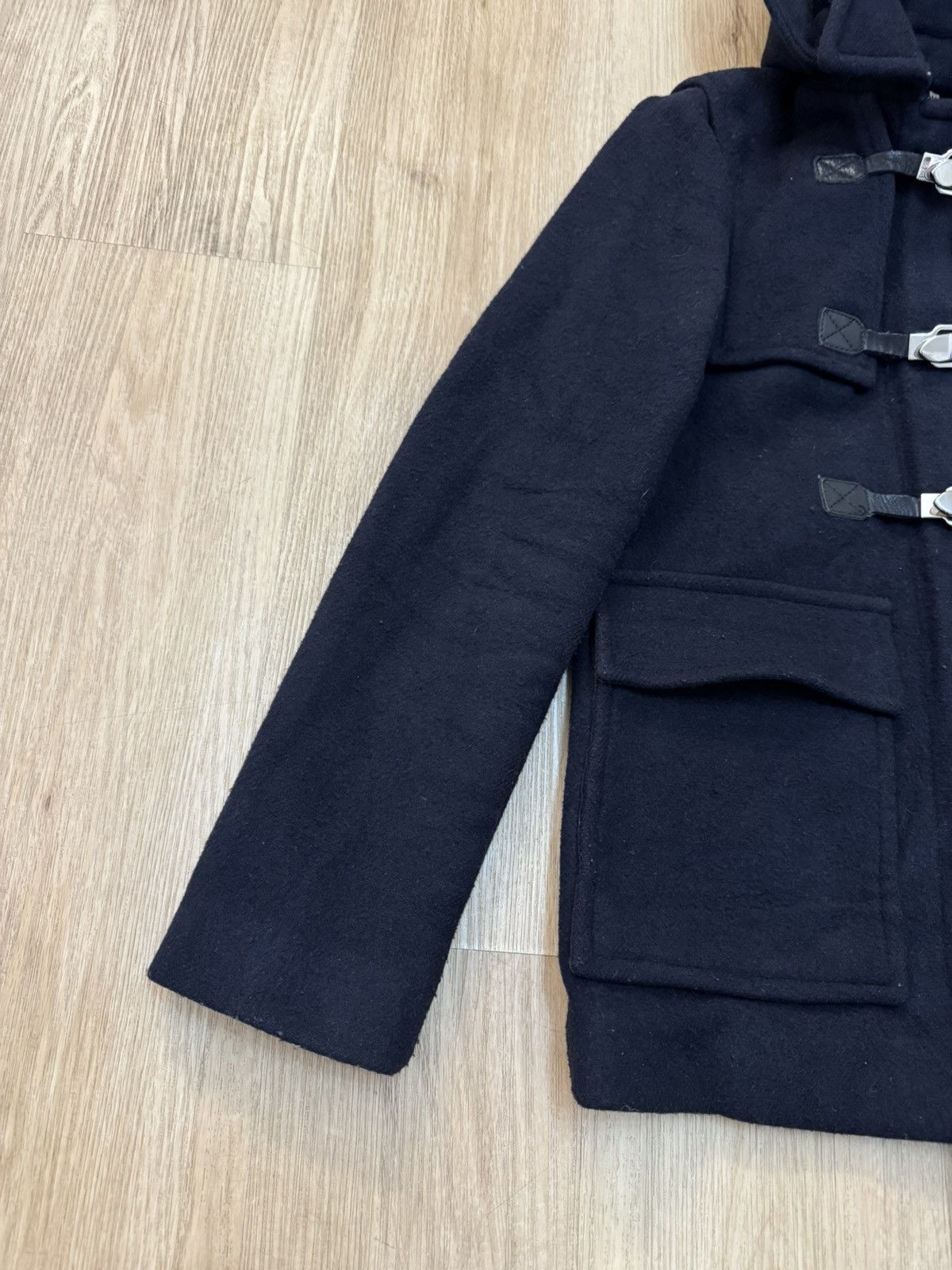 Jigsaw Jigsaw Wool Duffle Coat Jacket Leather Navy size 10 S Size M / US 6-8 / IT 42-44 - 5 Thumbnail