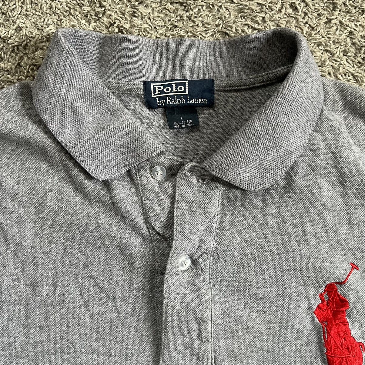 Polo Ralph Lauren 🔴Polo Ralph Lauren Shirt Size Large Gray Red Big Polo Size US L / EU 52-54 / 3 - 3 Thumbnail