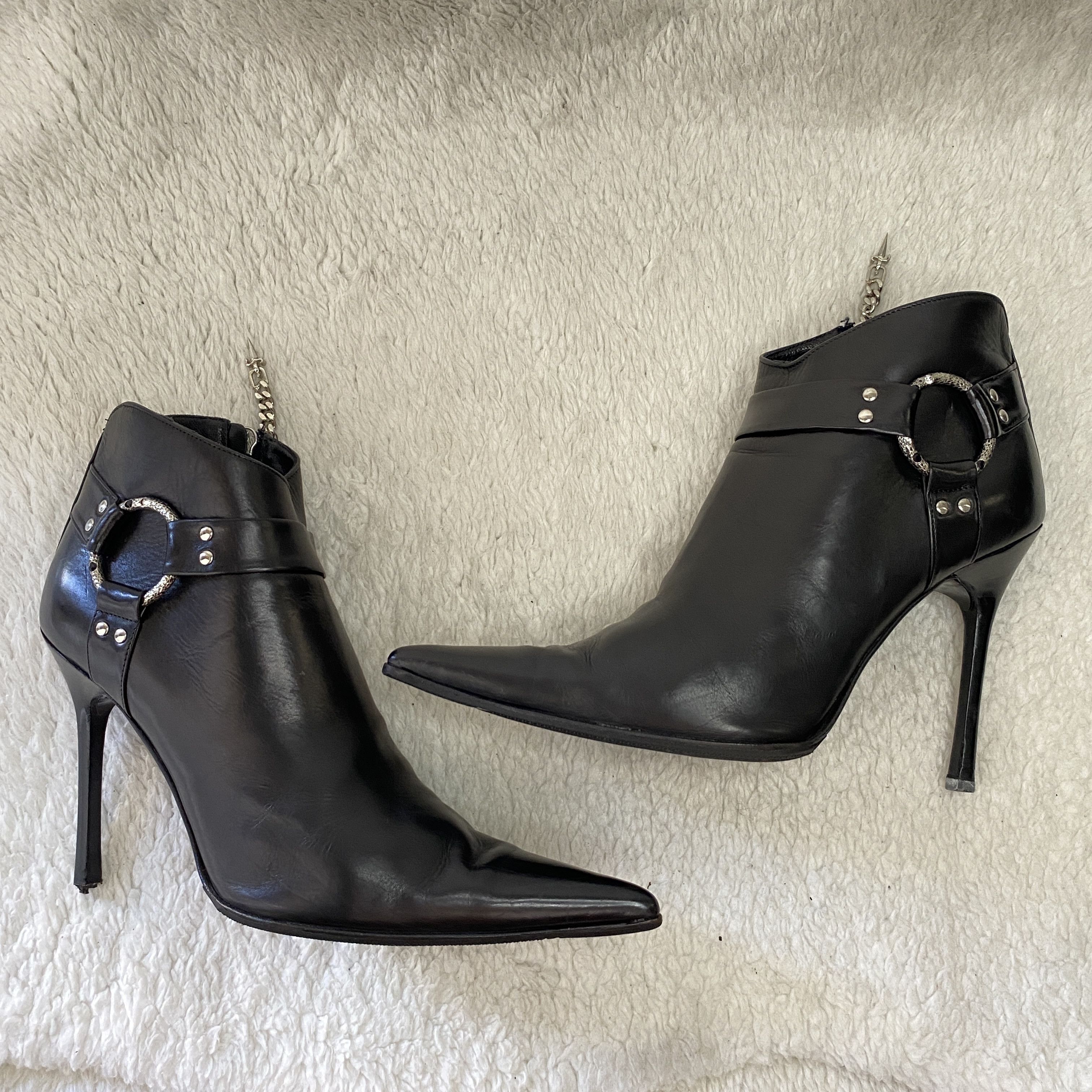 Other Cesare Paciotti Baby Lux Rare Black Leather Ankle Boots Size US 9.5 / IT 39.5 - 24 Thumbnail