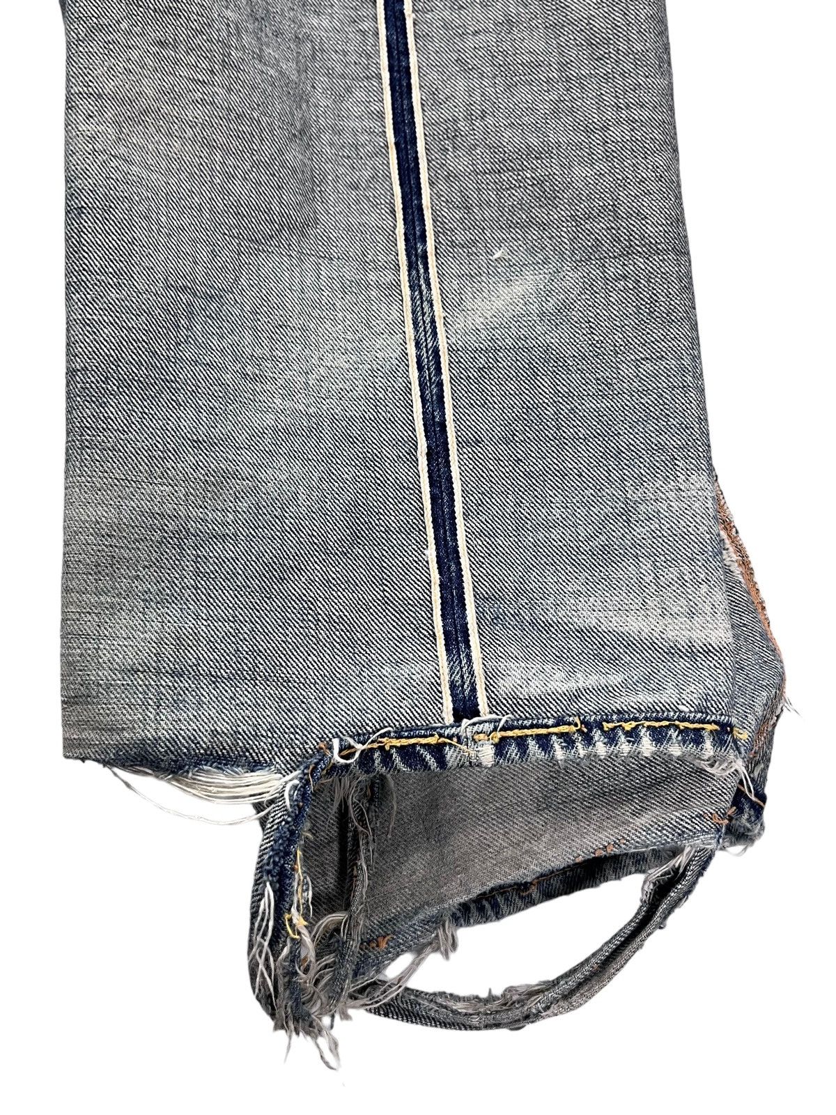 Evisu 🔥EVISU YAMANE NO1 SPECIAL SELVEDGE Worn-Out Thrashed Denim Size US 31 - 22 Thumbnail