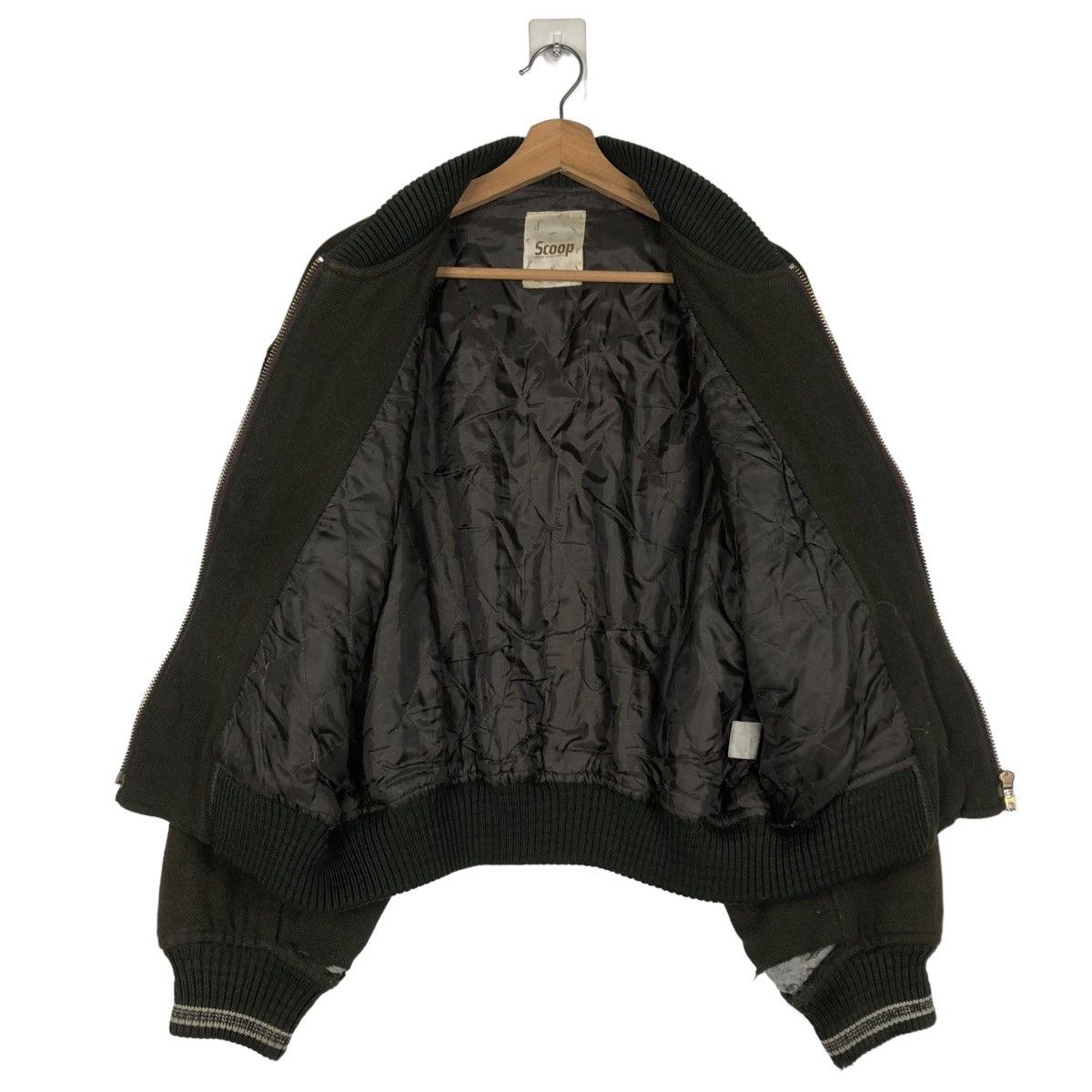 Japanese Brand 🔥VINTAGE WOOL BOMBER JACKET SCOOP SPELL OUT ISSEY MIYAKE Size US M / EU 48-50 / 2 - 15 Thumbnail