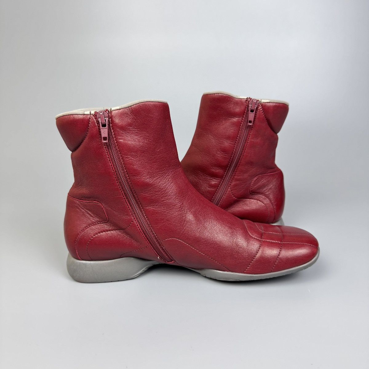Prada Prada - Red Leather Sports Ankle Boots Size US 9 / IT 39 - 6 Thumbnail