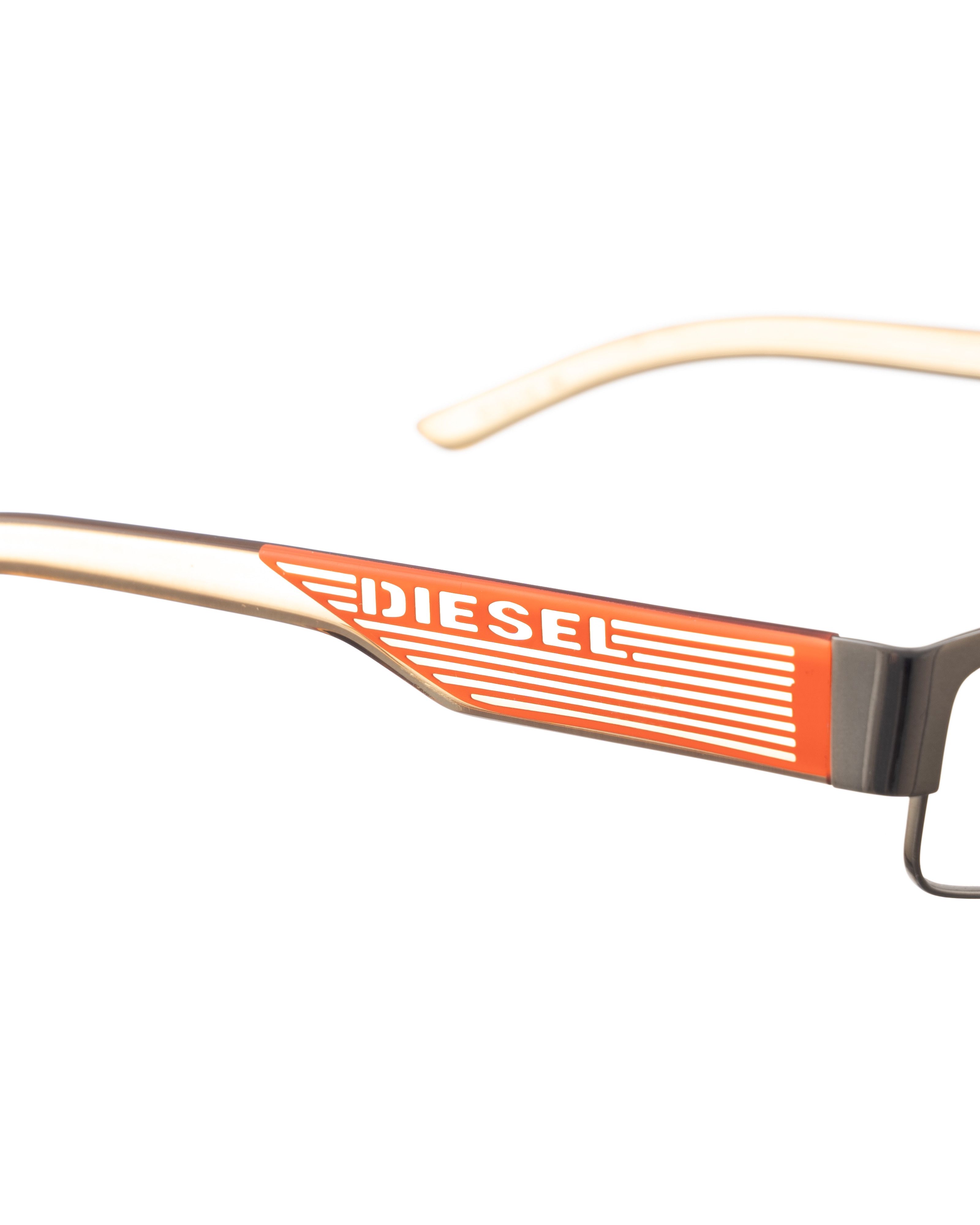 Diesel Diesel 00S Orange and Silver Chrome Classic Glasses Size ONE SIZE - 3 Thumbnail