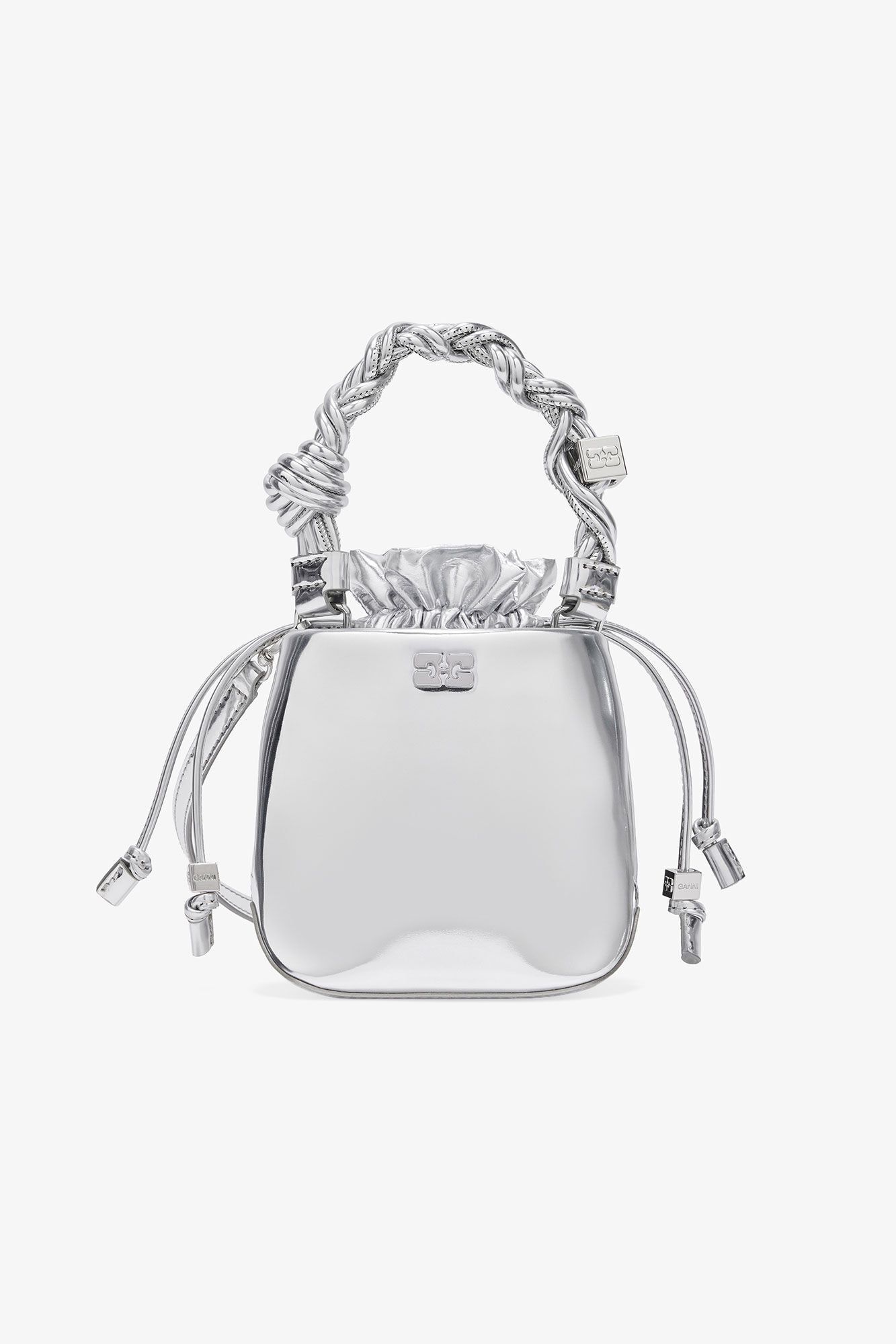 Ganni os11x0326 Size: OS / Mini Bou Bucket Bag in Silver Size ONE SIZE - 1 Thumbnail