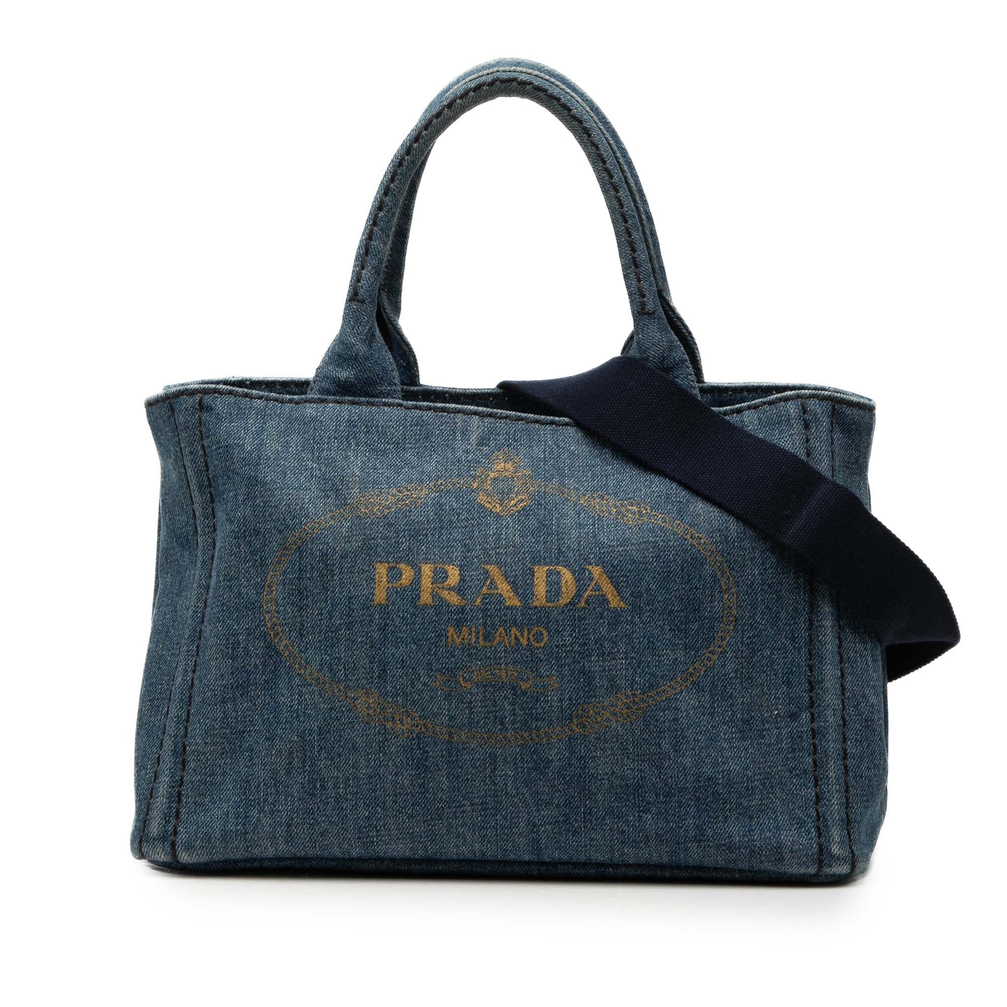 Prada Small Denim Canapa Logo Satchel Size ONE SIZE - 1 Thumbnail