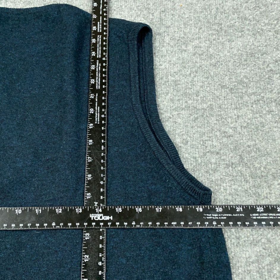 Hardy Amies VINTAGE Hardy Amies Wool Vest V-Neck Sleeveless Lambs Wool Blue XL England Made Mens Vest Size US XL / EU 56 / 4 - 3 Thumbnail