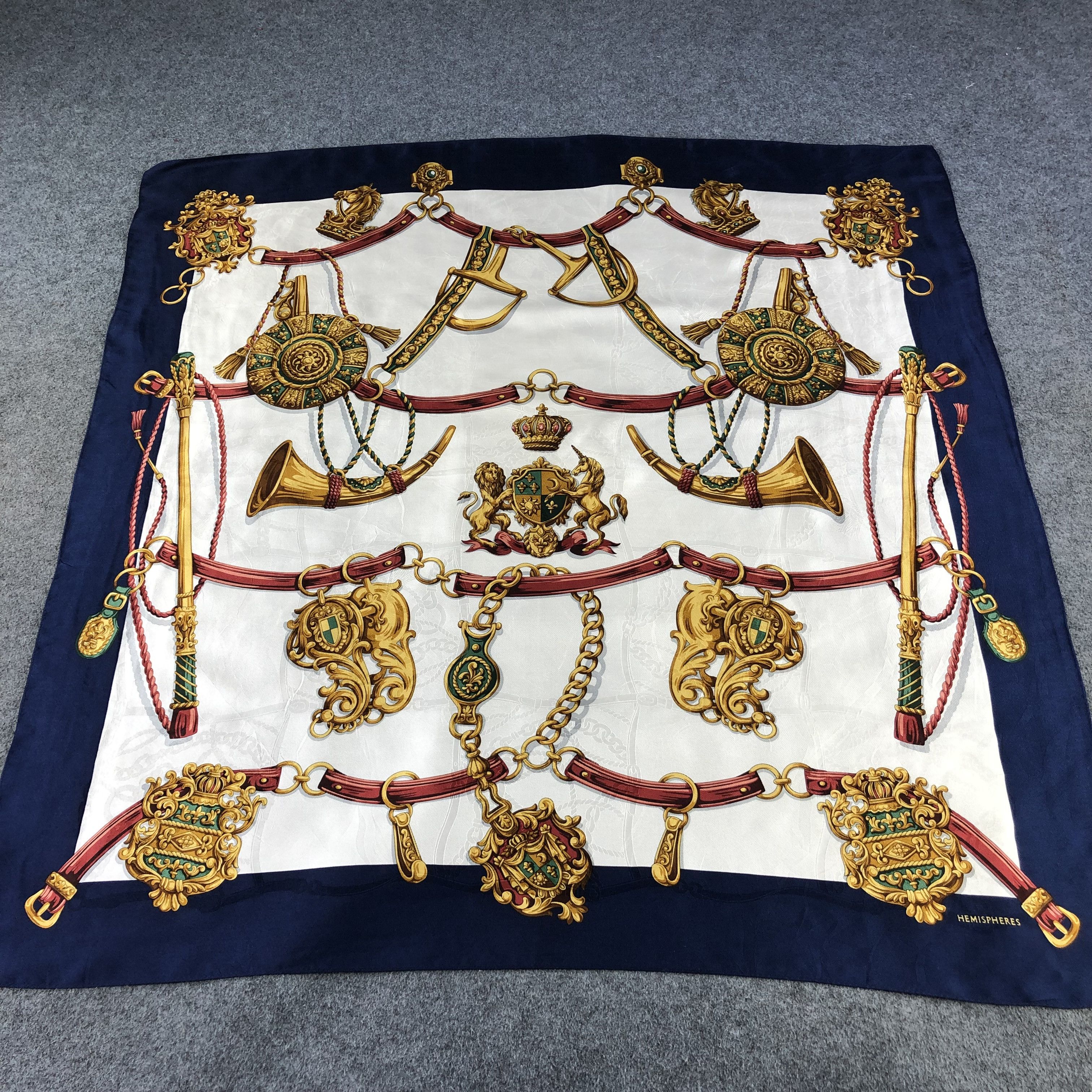 Japanese Brand Hemispheres Luxury Silk Scarf M881 Size ONE SIZE - 1 Thumbnail