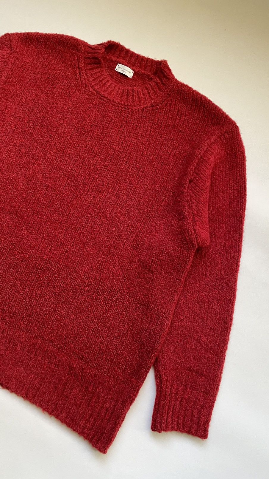 Dries Van Noten Sample Oversized Red Boucle Wool Sweater Size US M / EU 48-50 / 2 - 6 Thumbnail