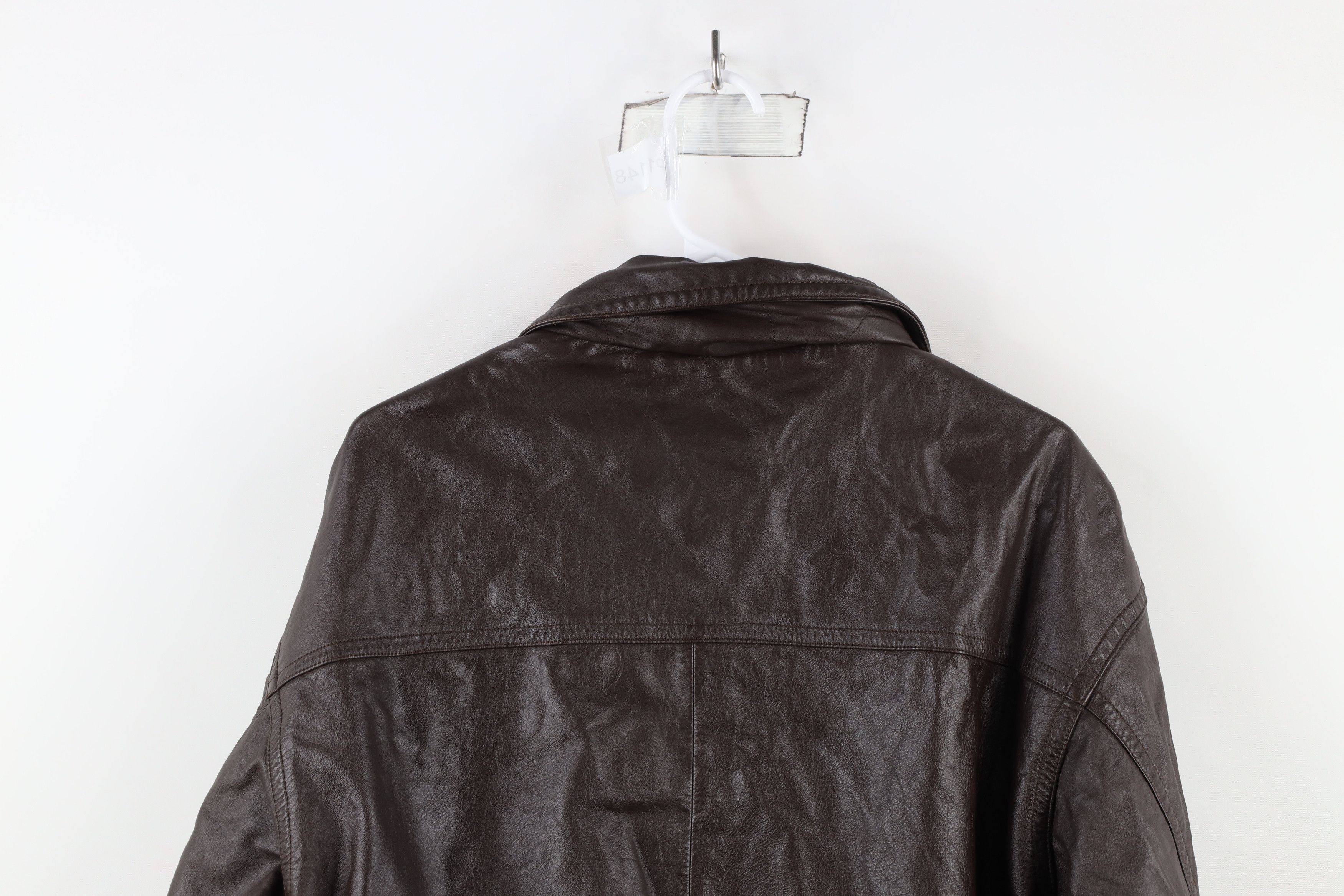 Vintage Vintage 90s Streetwear Quilted Leather Flight Bomber Jacket Size US M / EU 48-50 / 2 - 15 Thumbnail