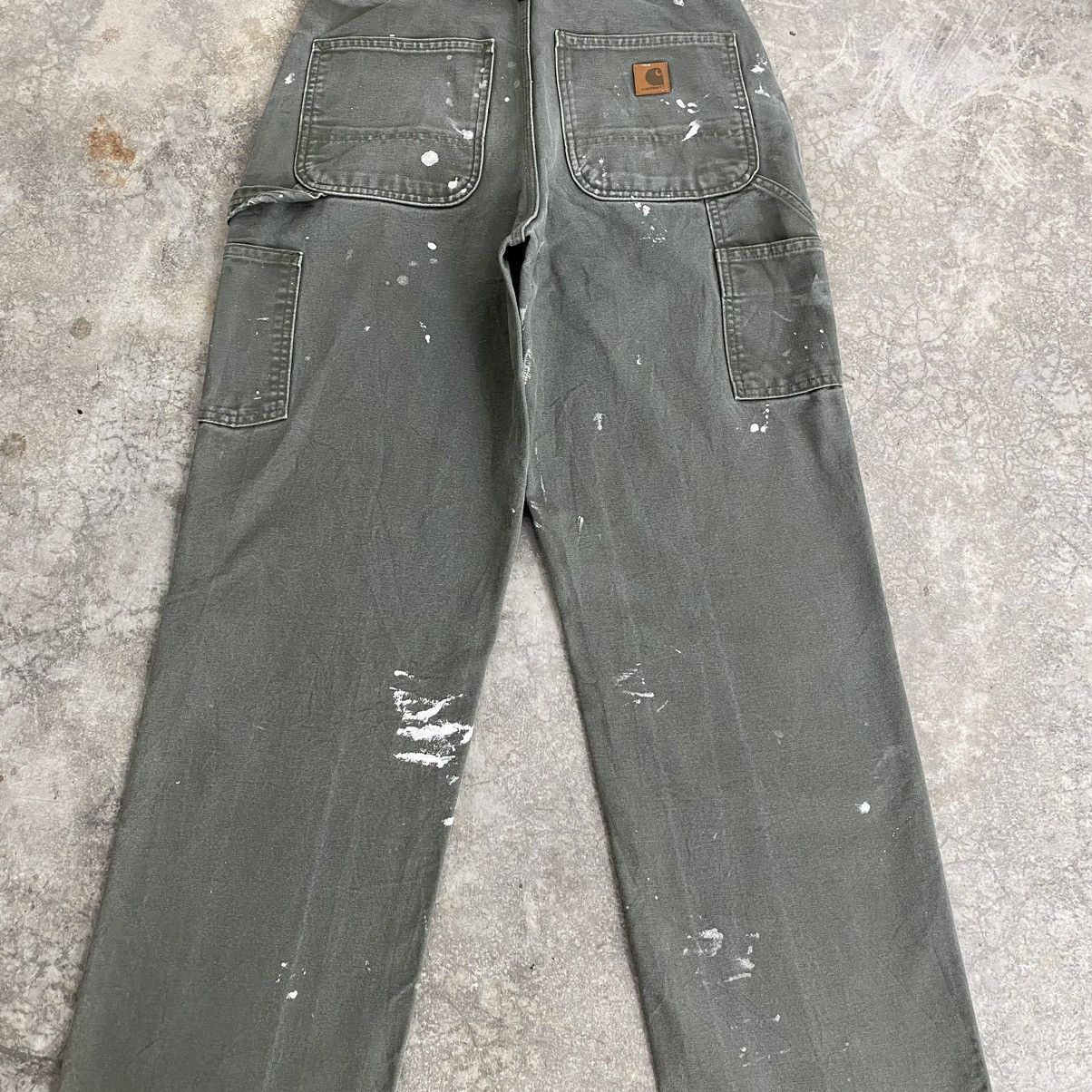 Carhartt Vintage Carhartt Moss Green Stained Carpenter Pants Size US 31 - 17 Thumbnail