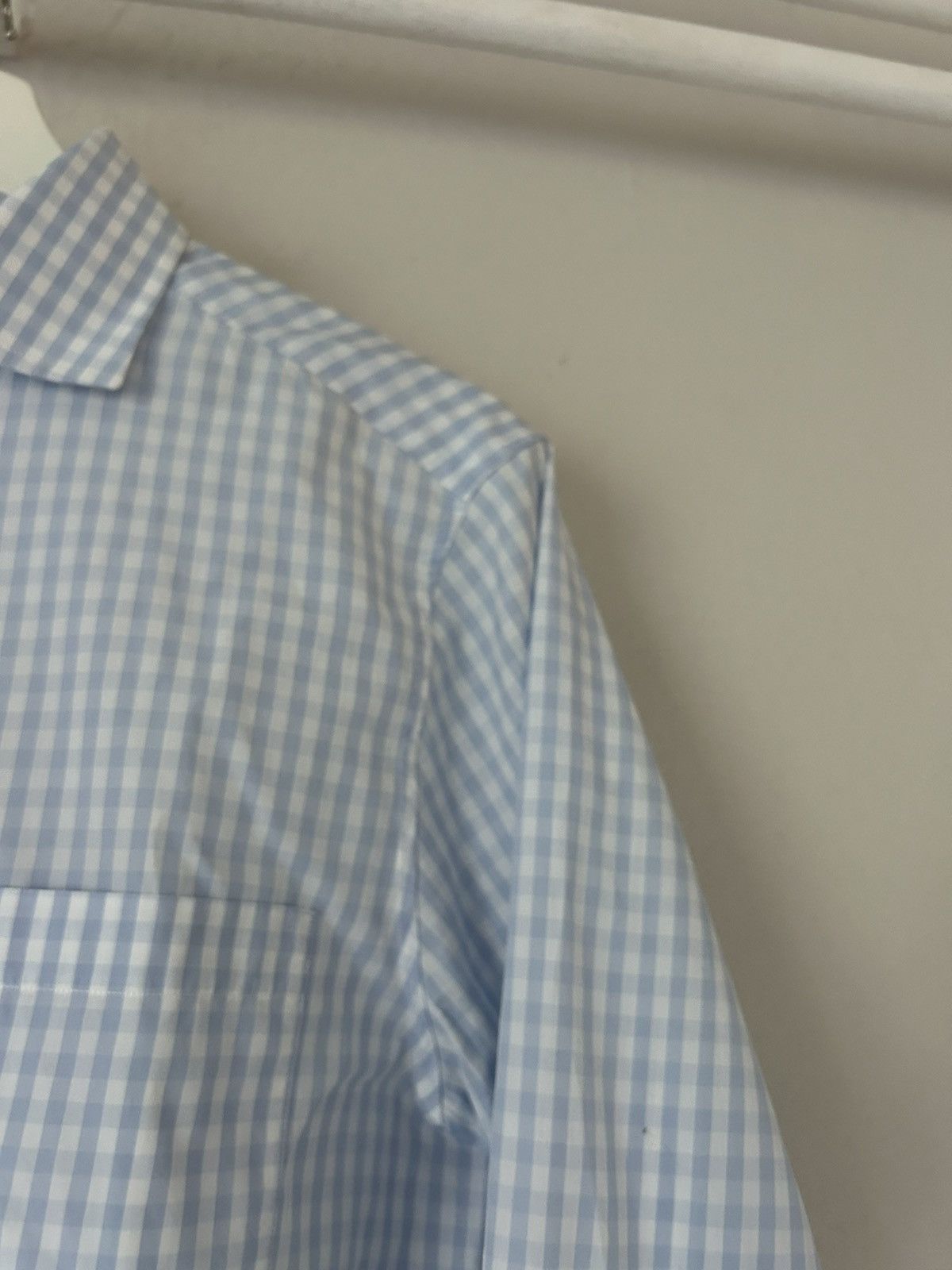 Gucci Gucci Blue Gingham Shirt with Bee Cuff Patch Size US M / EU 48-50 / 2 - 9 Thumbnail