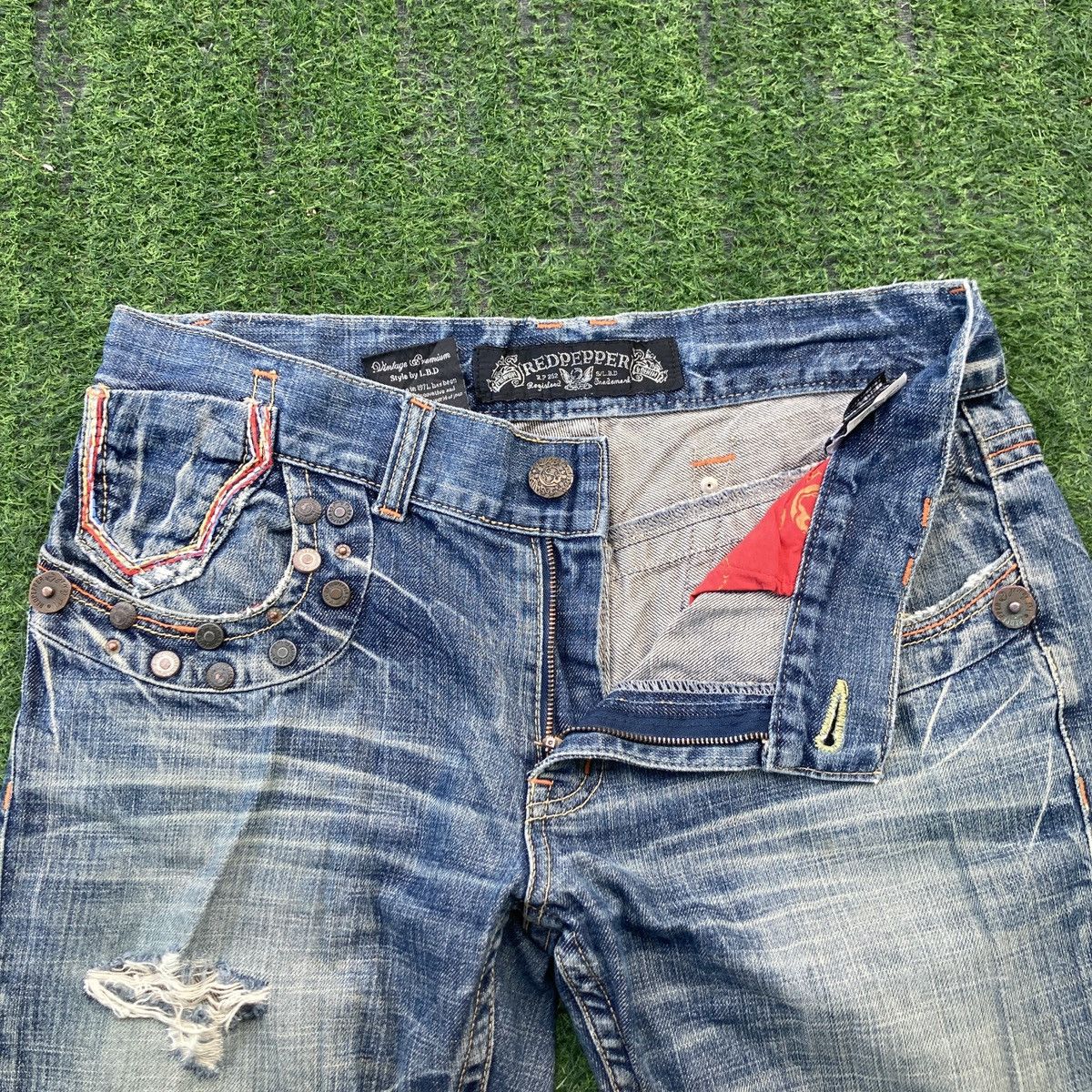 If Six Was Nine RED PEPPER FLARED BOOTCUT JEANS Size US 32 / EU 48 - 7 Thumbnail