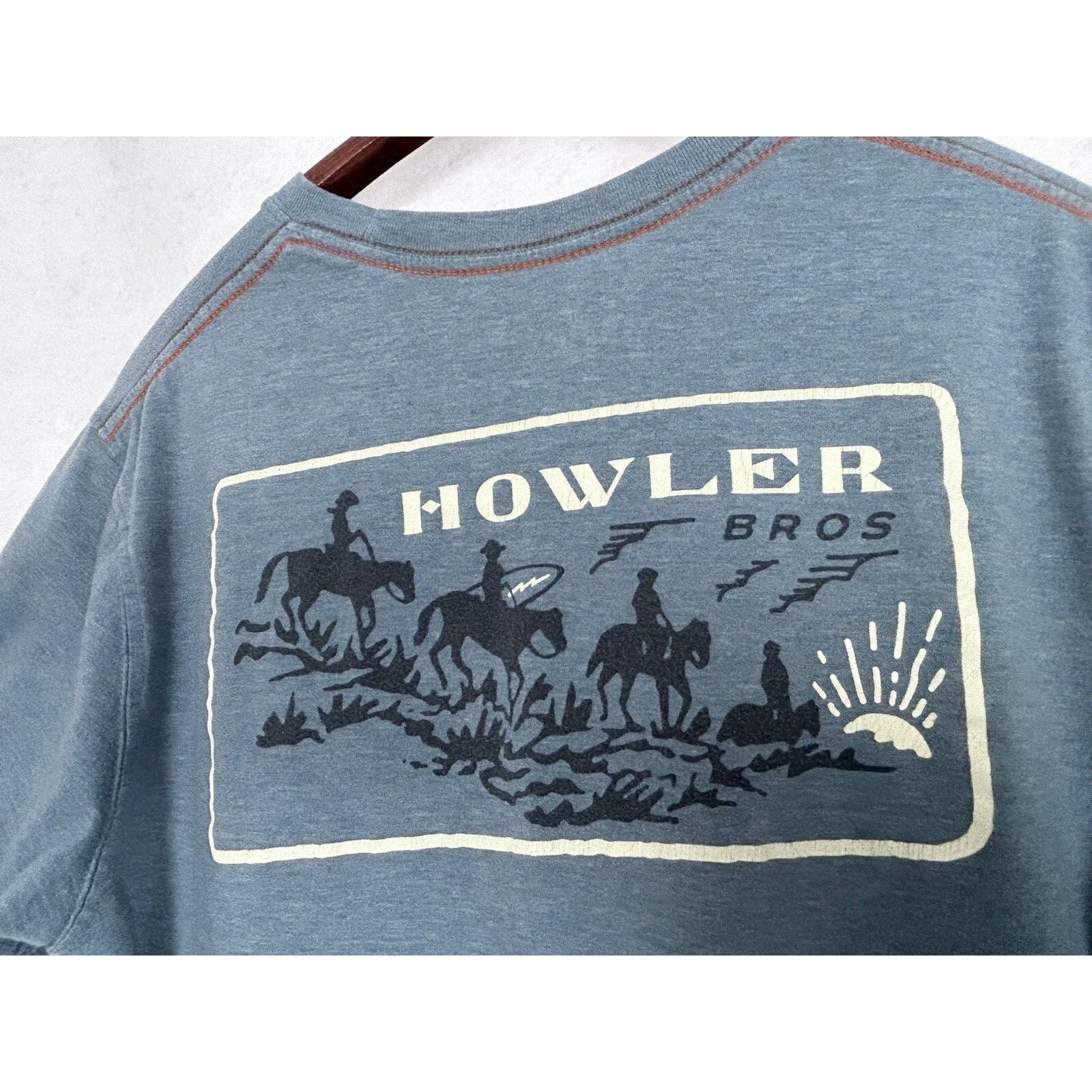 Howler Brothers Howler Bros M Pocket T Shirt Blue Western Cowboy Graphic Size US M / EU 48-50 / 2 - 6 Thumbnail