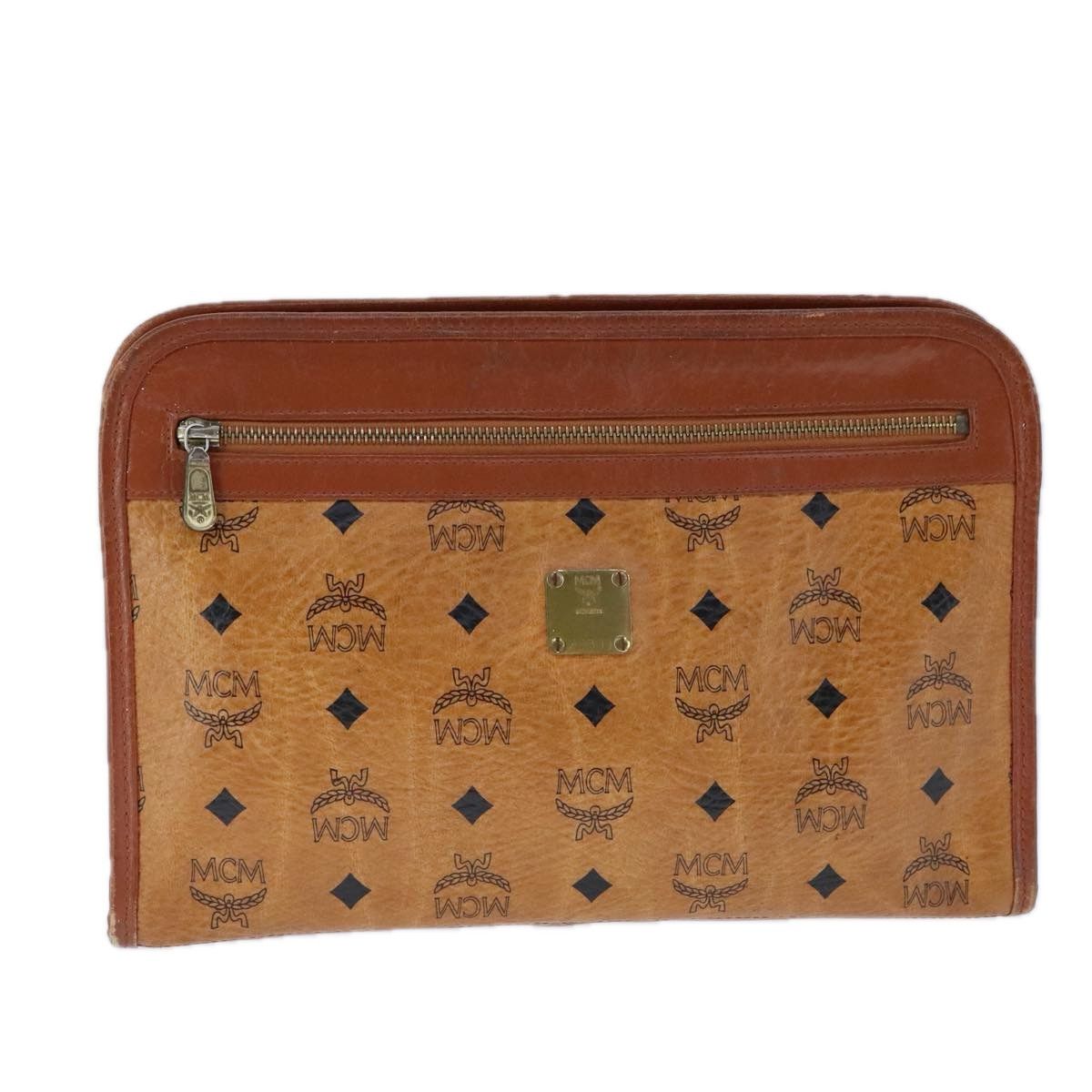 MCM Visetos Brown Canvas Clutch Bag (Pre-Owned) Size ONE SIZE - 1 Thumbnail