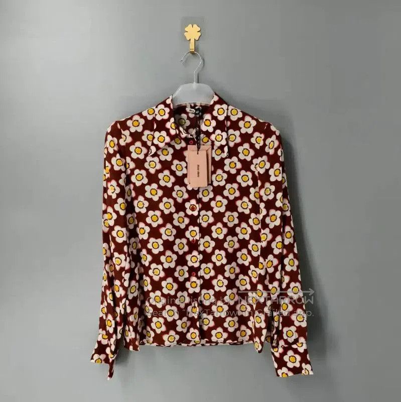 Miu Miu Miu Miu Multi-Colored Cotton Women's Shirt . Size M / US 6-8 / IT 42-44 - 1 Thumbnail