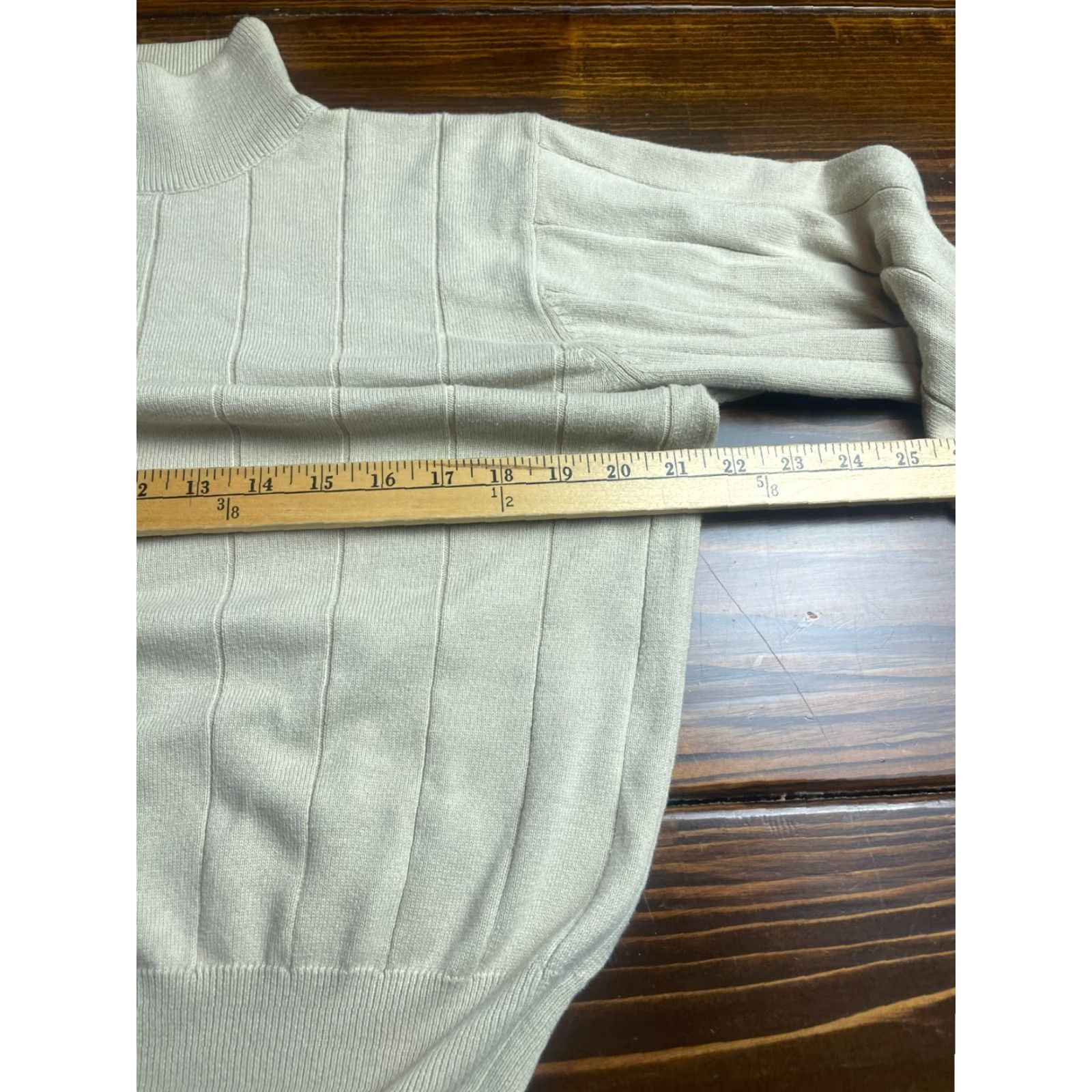 Vintage Milano Sweater Women’s Size M Tan Mock Neck Pullover Pleated Cotton Blend Size M / US 6-8 / IT 42-44 - 4 Thumbnail