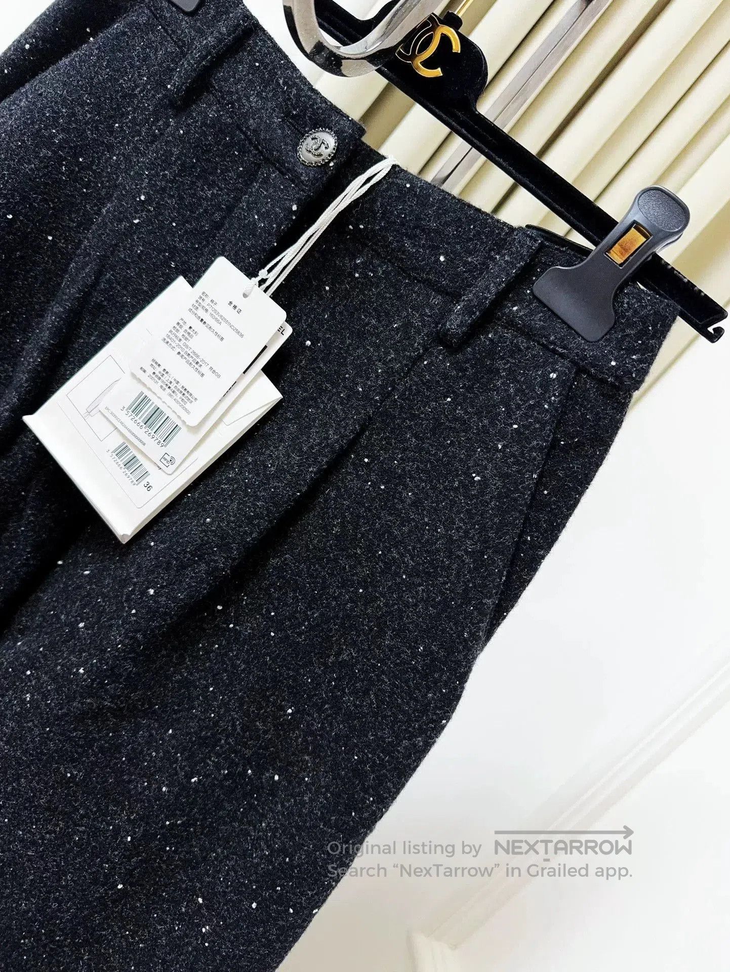Chanel Chanel 21B Black Tweed Long Pants. Size US 36 / EU 52 - 2 Thumbnail