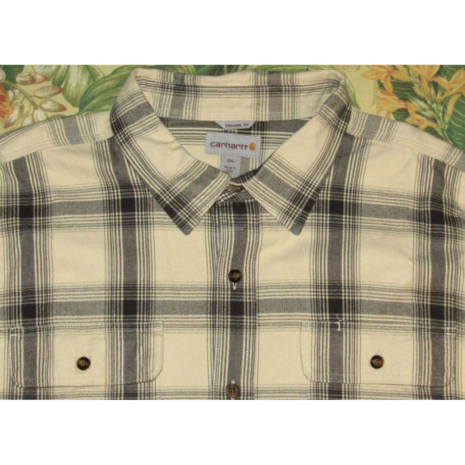 Carhartt VINTAGE CARHARTT Tan Plaid Long Sleeve Button Down Shirt 2XL XXL Size US XXL / EU 58 / 5 - 2 Thumbnail