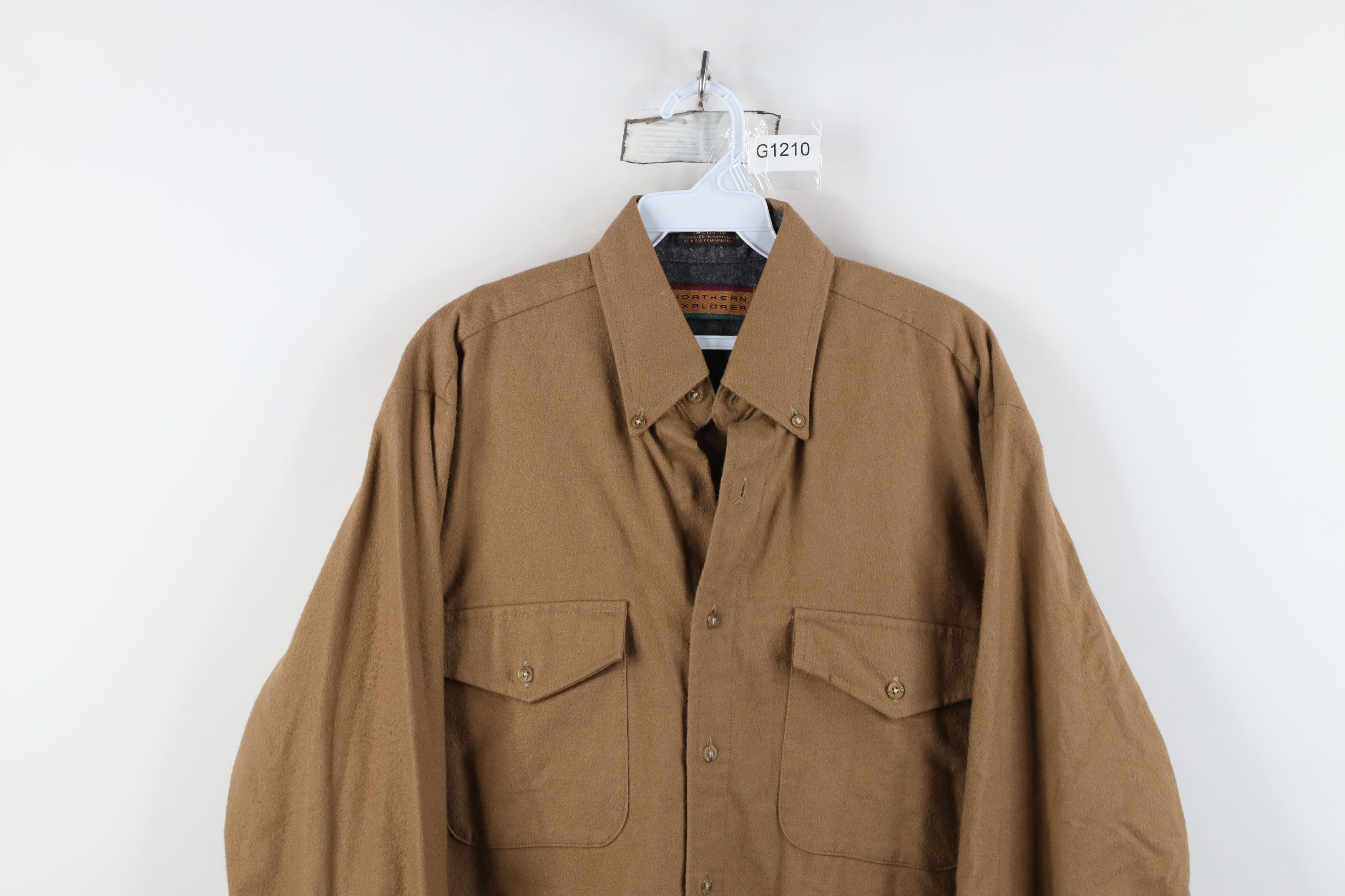 Vintage Vintage 90s Streetwear Chamois Cloth Button Shirt Brown Size US M / EU 48-50 / 2 - 2 Thumbnail