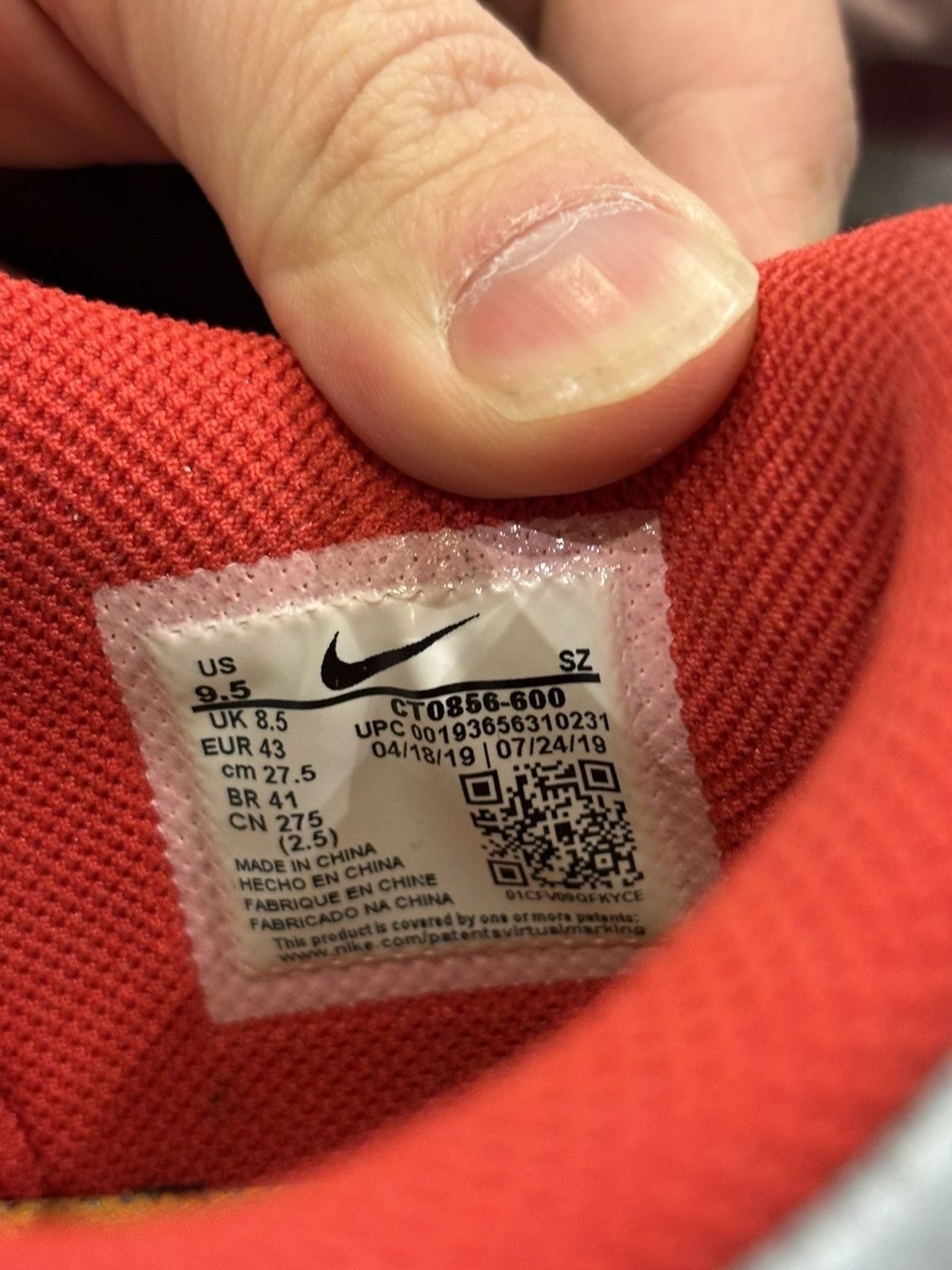 Nike × Off-White Nike Dunk Low Off-White University Red Size US 9.5 / EU 42-43 - 5 Thumbnail