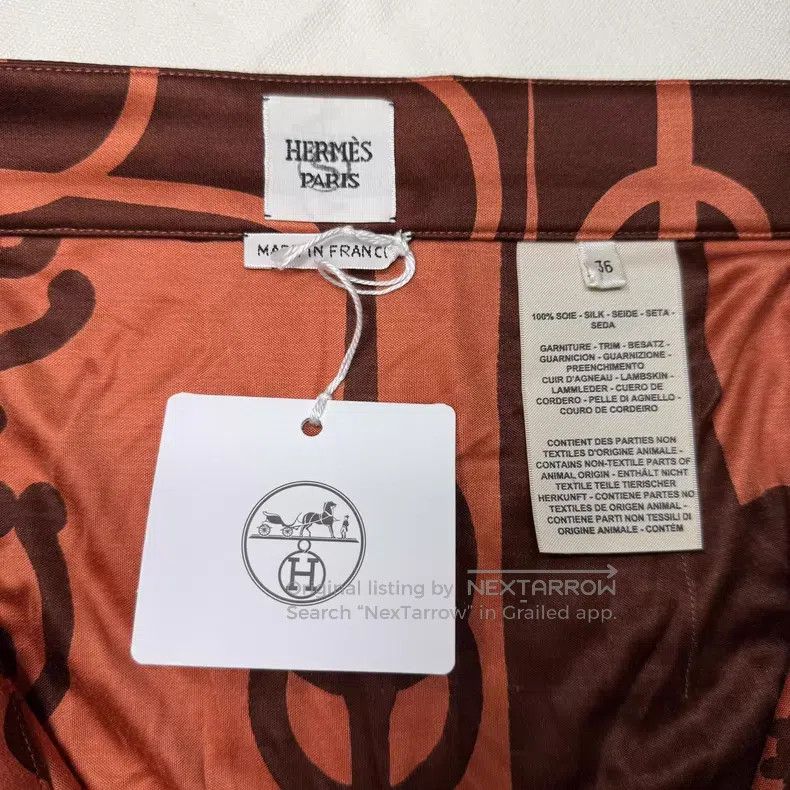 Hermes Hermes Red Color Blocked Horse Silk Long Skirt Size 24" / US 00 / IT 34 - 5 Thumbnail