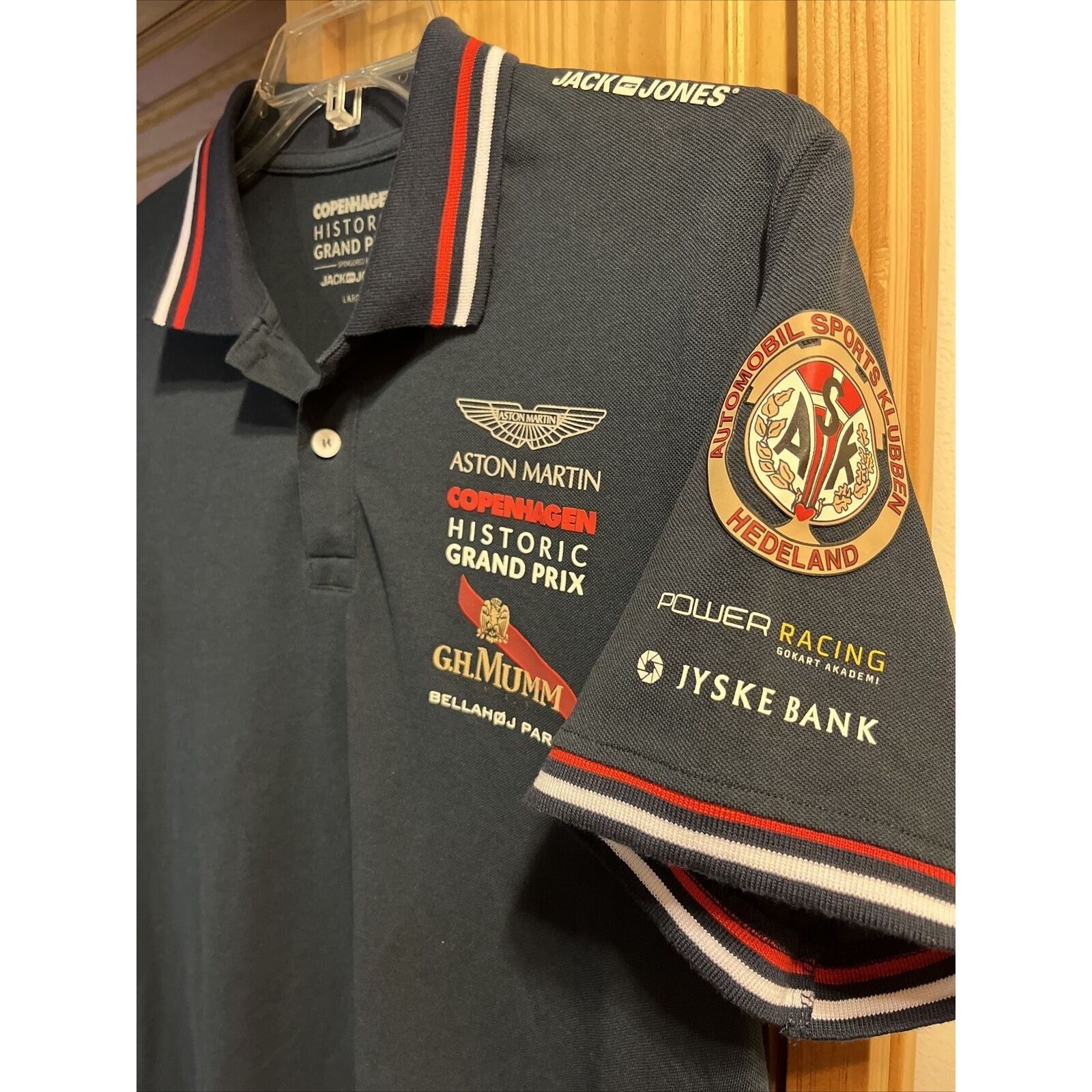 Other Copenhagen Historic Grand Prix Men’s L Navy Blue Button Polo Size US L / EU 52-54 / 3 - 8 Thumbnail