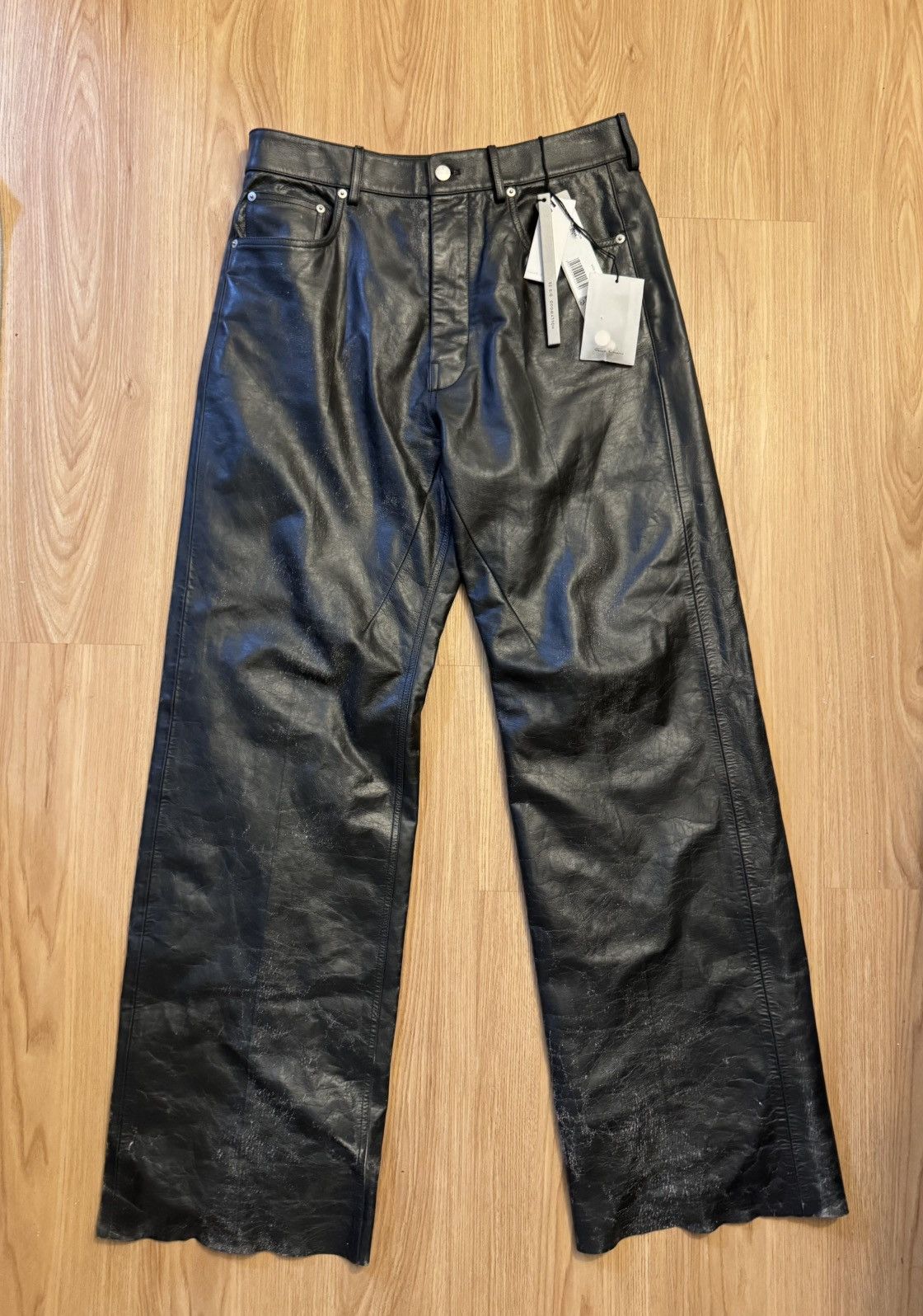 Rick Owens Rick Owens Leather Geth Jeans Size US 31 - 1 Thumbnail
