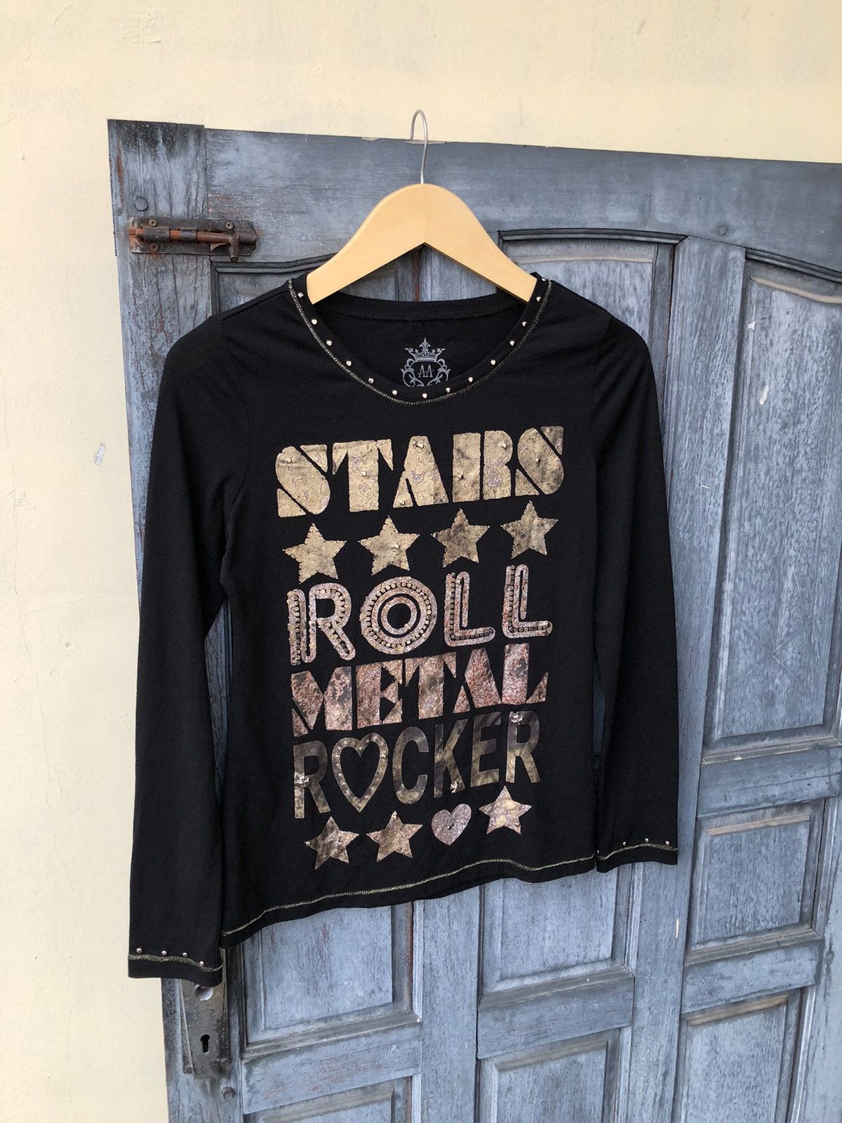 If Six Was Nine Japanese Studded Stars Roll Metal Rocker Poem Badass Style Size M / US 6-8 / IT 42-44 - 3 Thumbnail