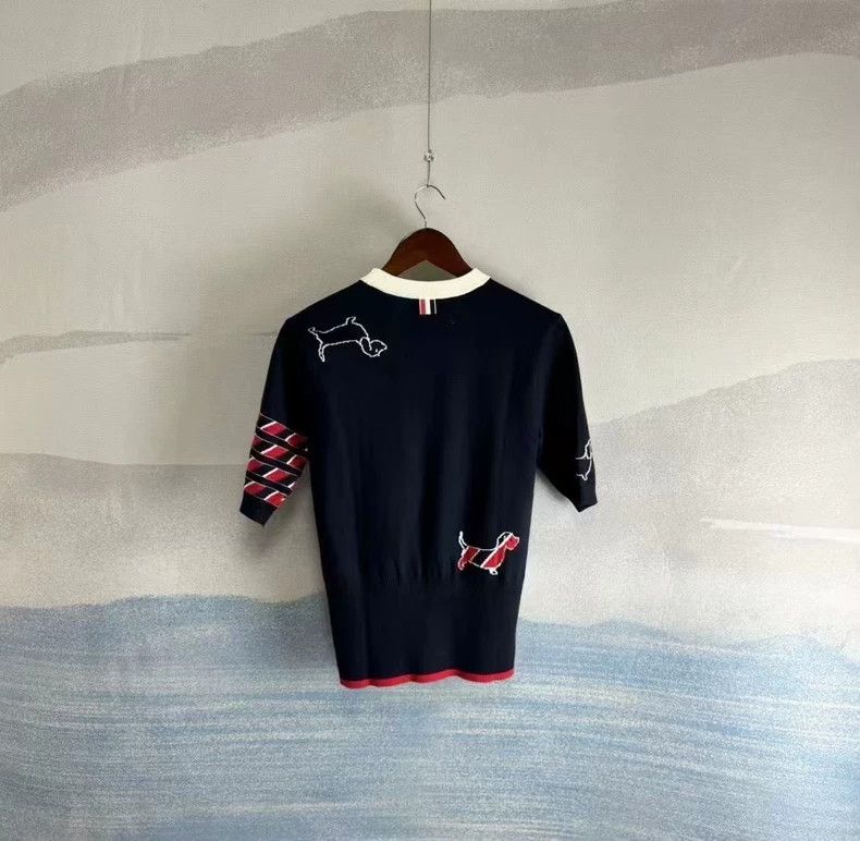 Thom Browne Thom Browne size1 Blue puppy pattern short sleeve knit Size US S / EU 44-46 / 1 - 3 Thumbnail