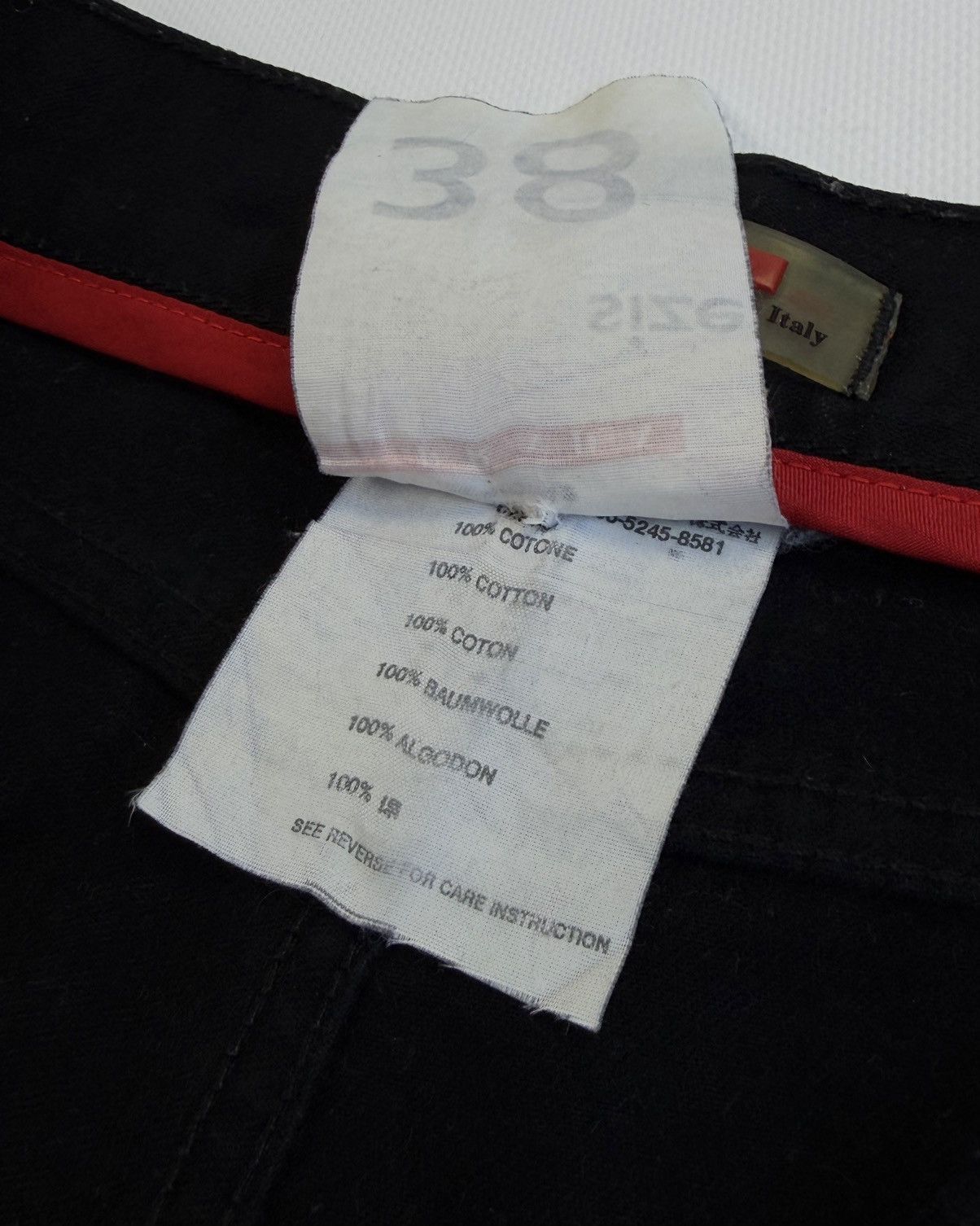 Prada 90-00s Prada Linea Rossa Archive Black Pants Red Tab Vintage Size US 38 / EU 54 - 21 Thumbnail