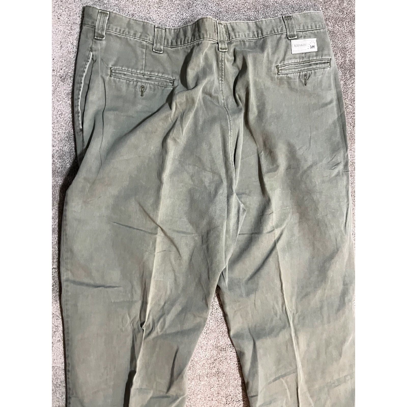 Lee VINTAGE Lee Chino Pants Men 42x32 Green Regular Straight Workwear Size US 42 / EU 58 - 2 Thumbnail
