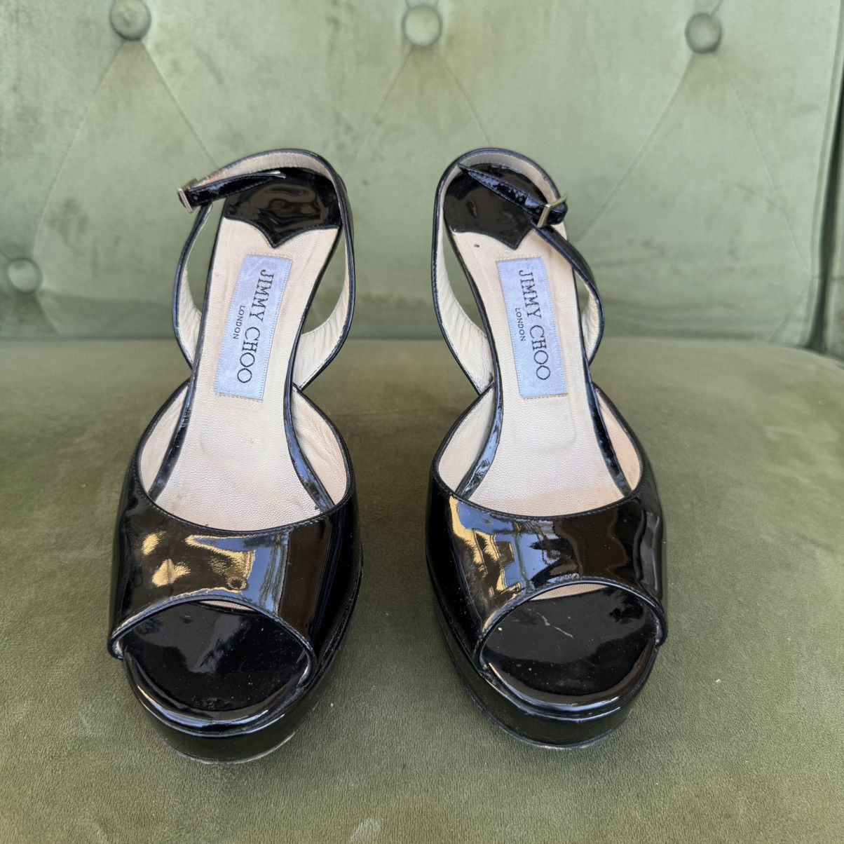 Jimmy Choo Jimmy Choo Patent Leather Slingback Pumps size 37 Size US 7 / IT 37 - 1 Thumbnail