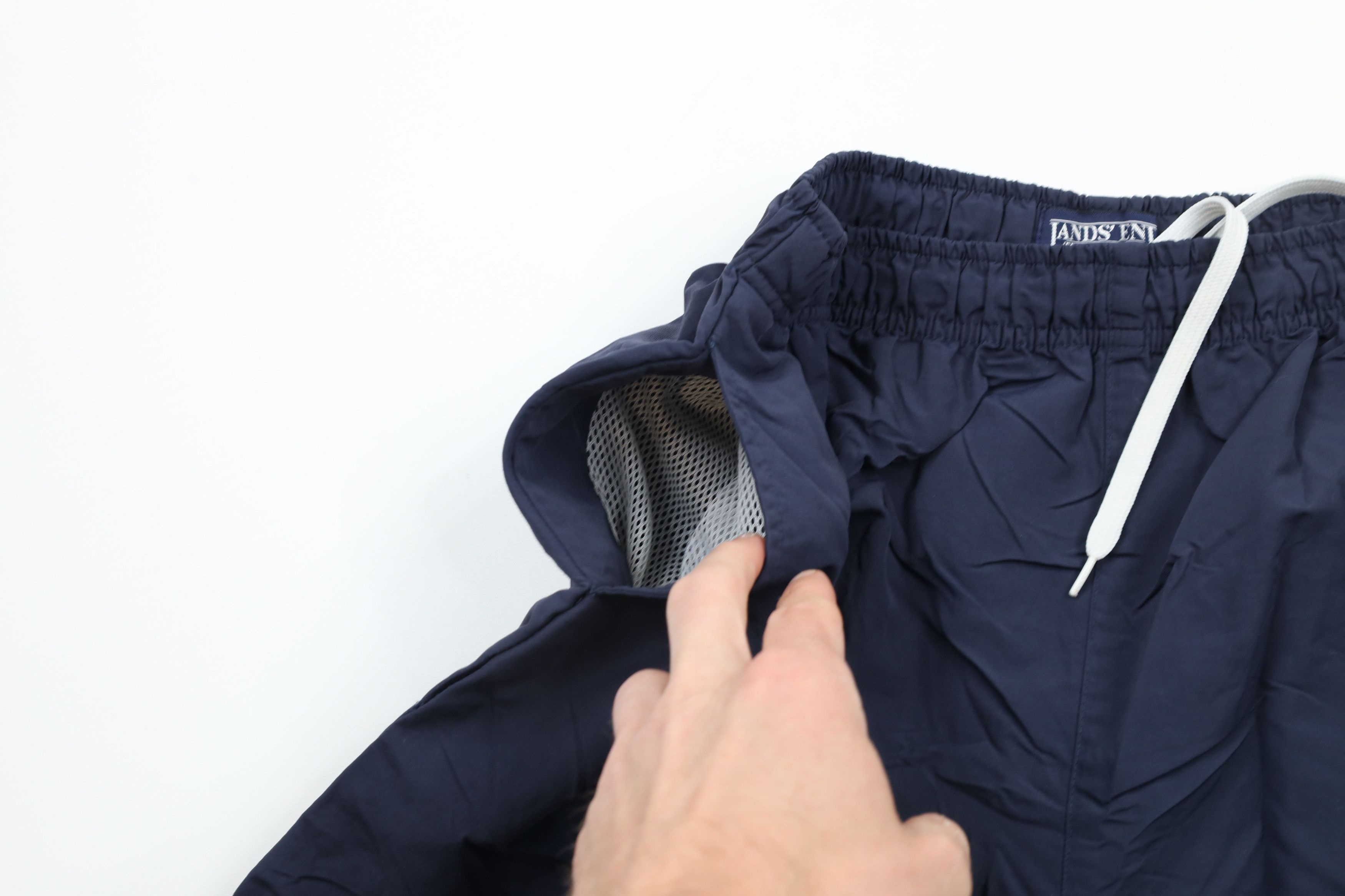 Lands' End × Vintage Vintage 90s Lands End Longer Fit Nylon Shorts Baggies Blue Size 27" / US 4 / IT 40 - 5 Thumbnail
