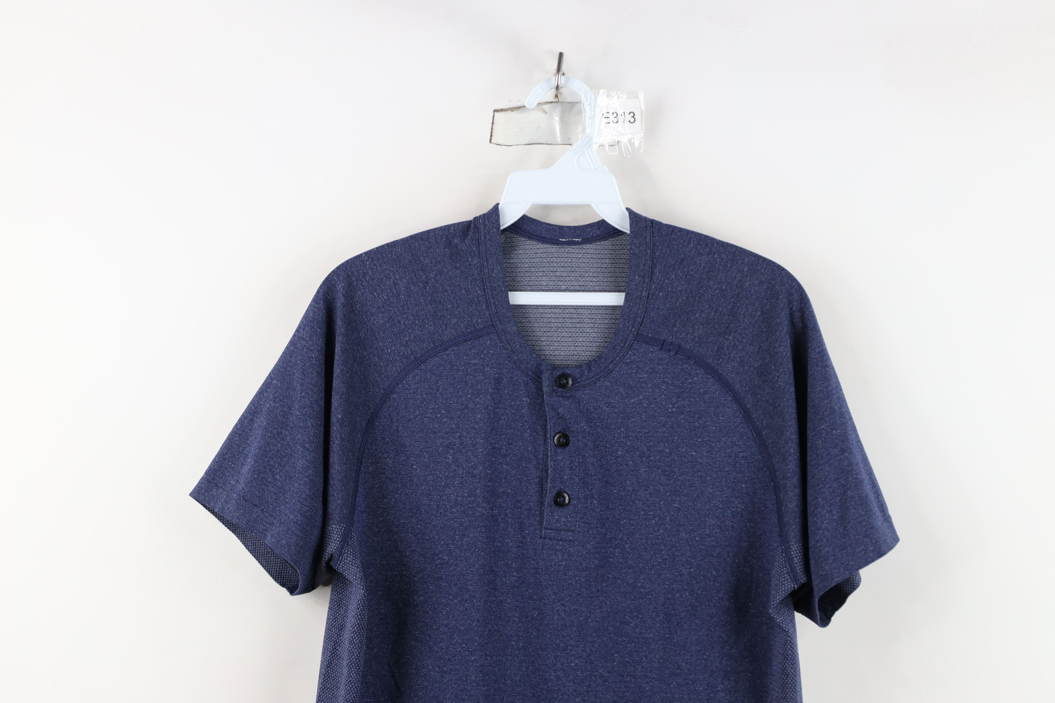 Lululemon Lululemon Vent Tech Short Sleeve Henley T-Shirt Heather Blue Size US S / EU 44-46 / 1 - 2 Thumbnail
