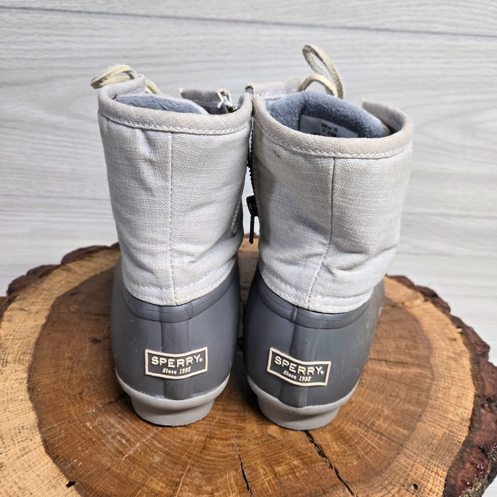 Sperry SPERRY Saltwater Duck Gray Lace Up Ankle Rain Boots Women's Size 7.5M Waterproof Outdoor Size US 8 / IT 38 - 4 Thumbnail