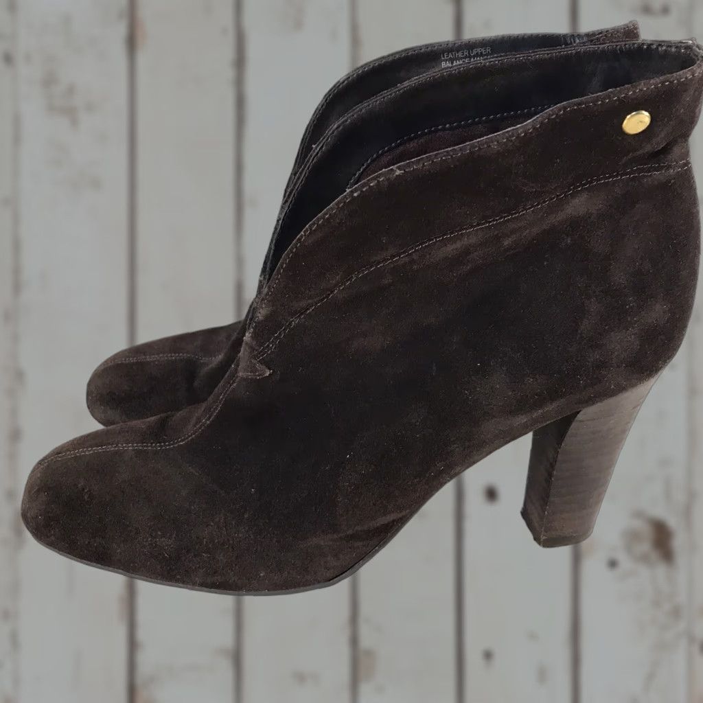 Franco Sarto Franco Sarto Limber Brown Suede Ankle Booties 3.5in Heels Womens Size 7.5 Size US 7.5 / IT 37.5 - 1 Thumbnail