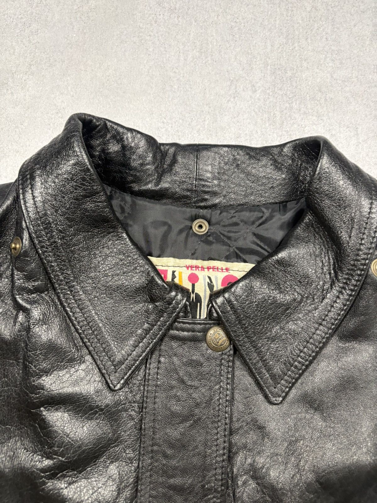 Desigual Vintage Disuguale Italian Leather Jacket Made in Italy Size US XL / EU 56 / 4 - 6 Thumbnail