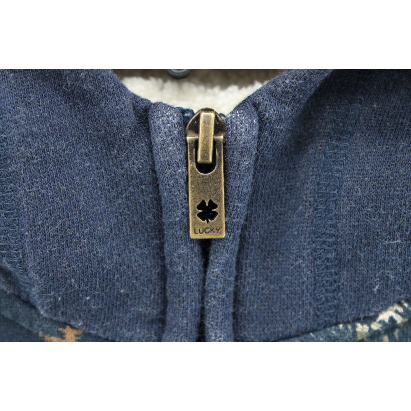 Lucky Brand Lucky Brand Hoodie Women’s L Blue Camo Full Zip Sherpa Lined Hood Boho City Classic Colorful Bohemian Size L / US 10 / IT 46 - 2 Thumbnail
