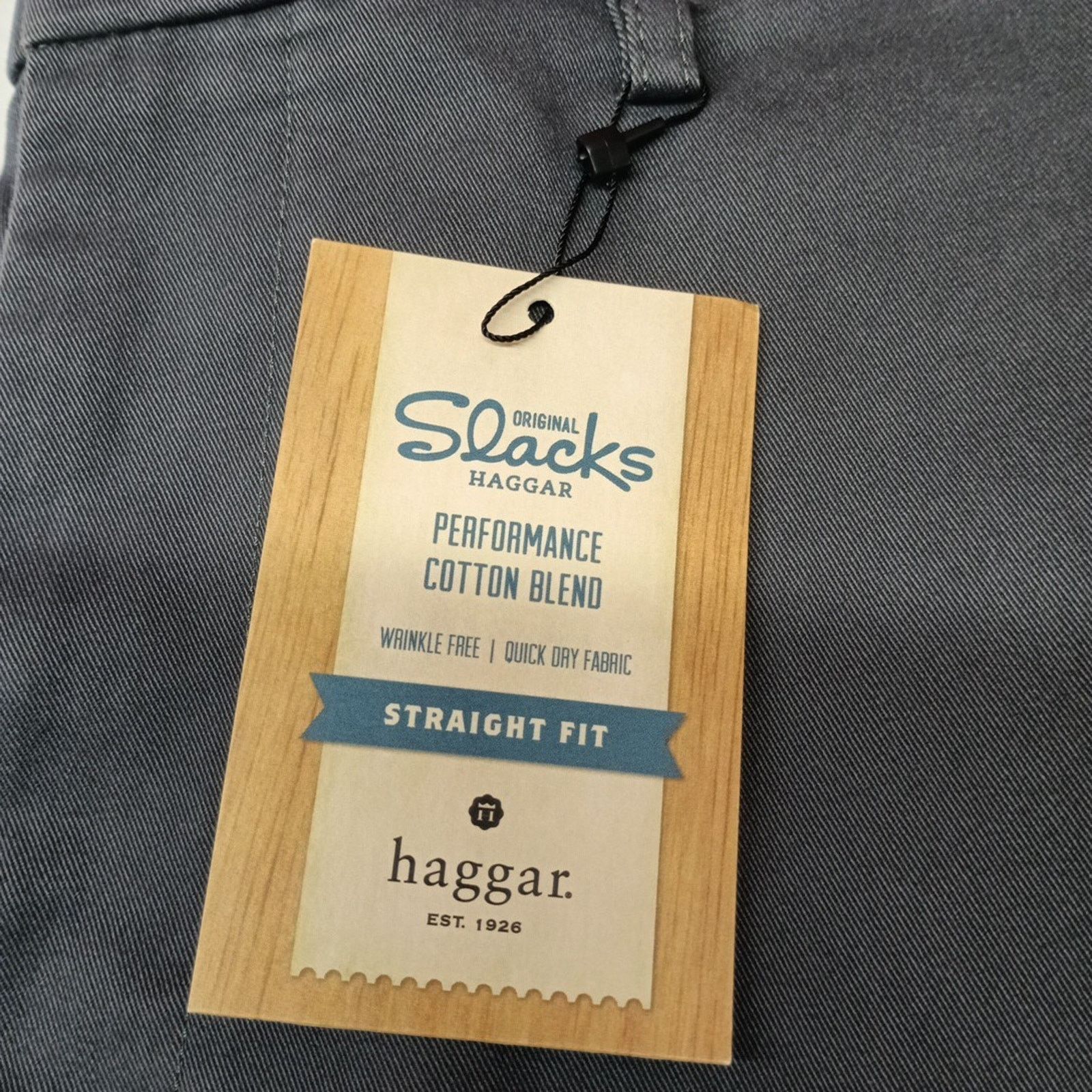 Haggar Haggar Performance Slacks Men's Size 40x32 Gray Straight Fit Size US 40 / EU 56 - 2 Thumbnail