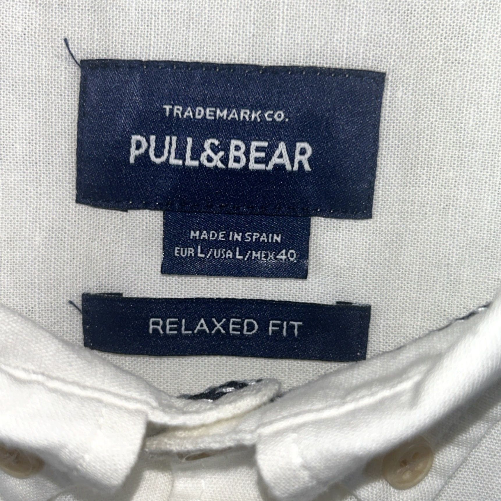 Vintage Pull&Bear Long Sleeve Shirt Mens L Ivory Cotton Linen Blend Button Down Relaxed Size US L / EU 52-54 / 3 - 3 Thumbnail