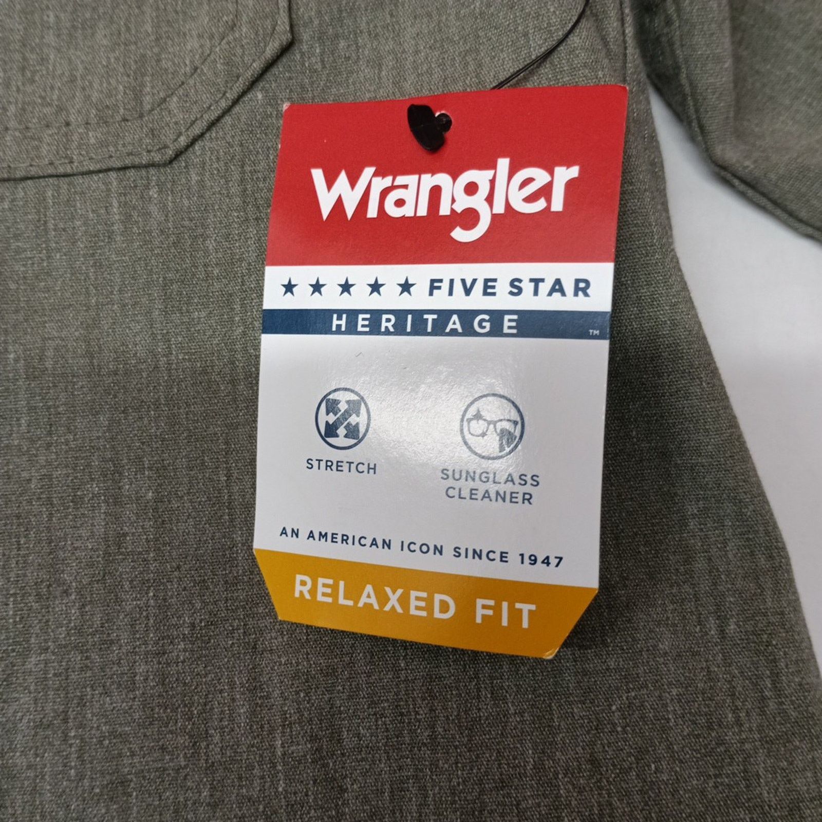 Wrangler Wrangler Big Men's Relaxed Fit Woven Shirt Size M Green Size US M / EU 48-50 / 2 - 3 Thumbnail