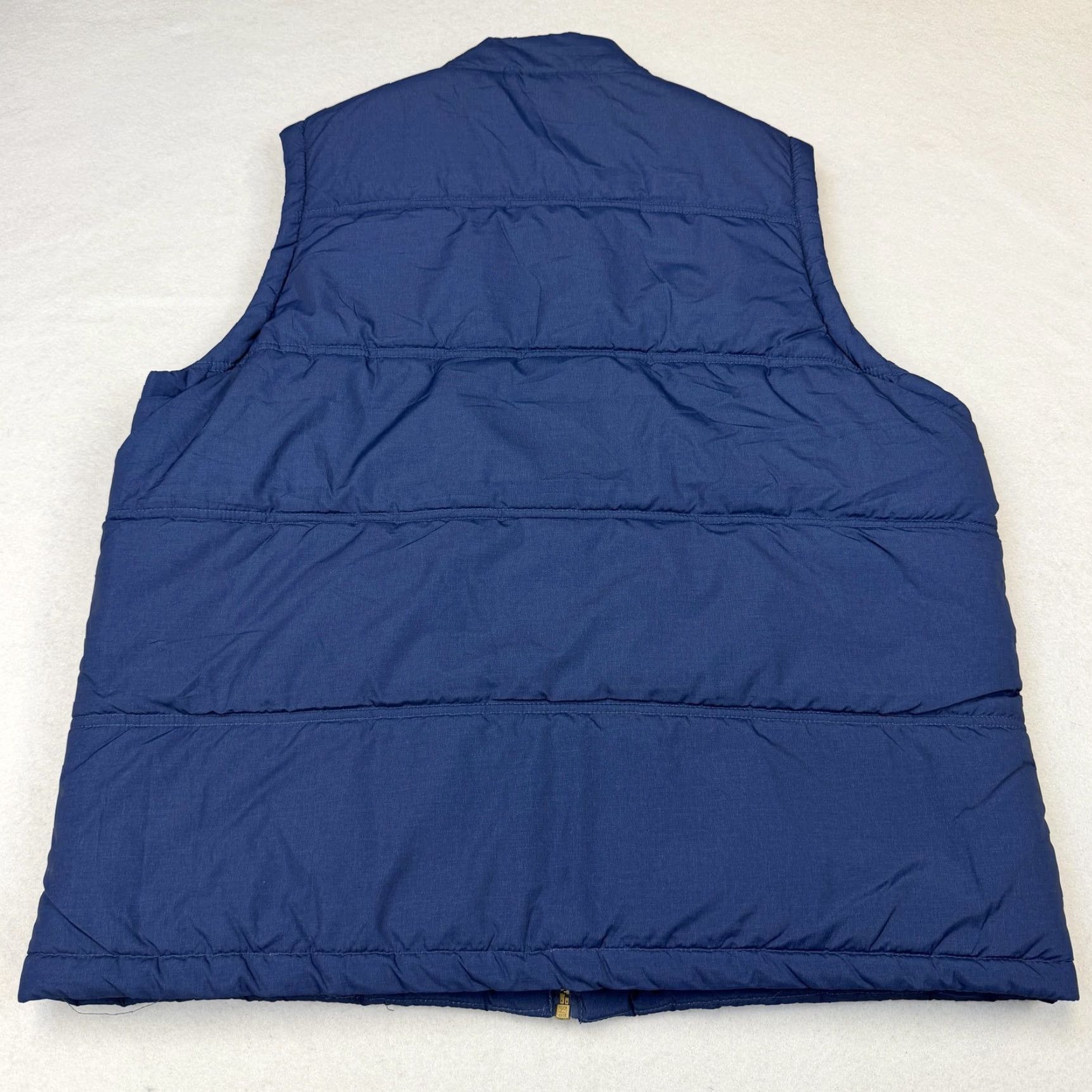 Weatherproof VINTAGE Weatherproof Mens XL Blue Puffer Quilted Vest Zip Lined Collared Stand-Up Pocketed Denim? Size US XL / EU 56 / 4 - 6 Thumbnail