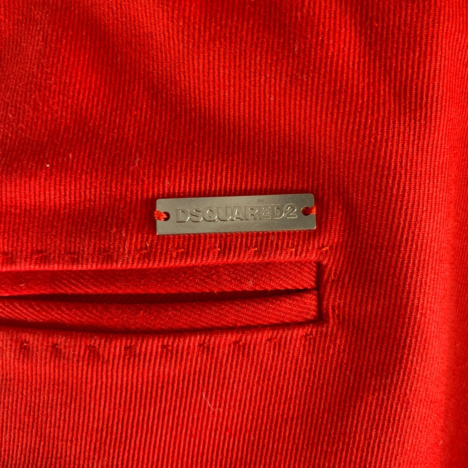 Dsquared2 DSQUARED2 Size 34 Red Cotton Elastane Button Fly Pants Size US 34 / EU 50 - 4 Thumbnail