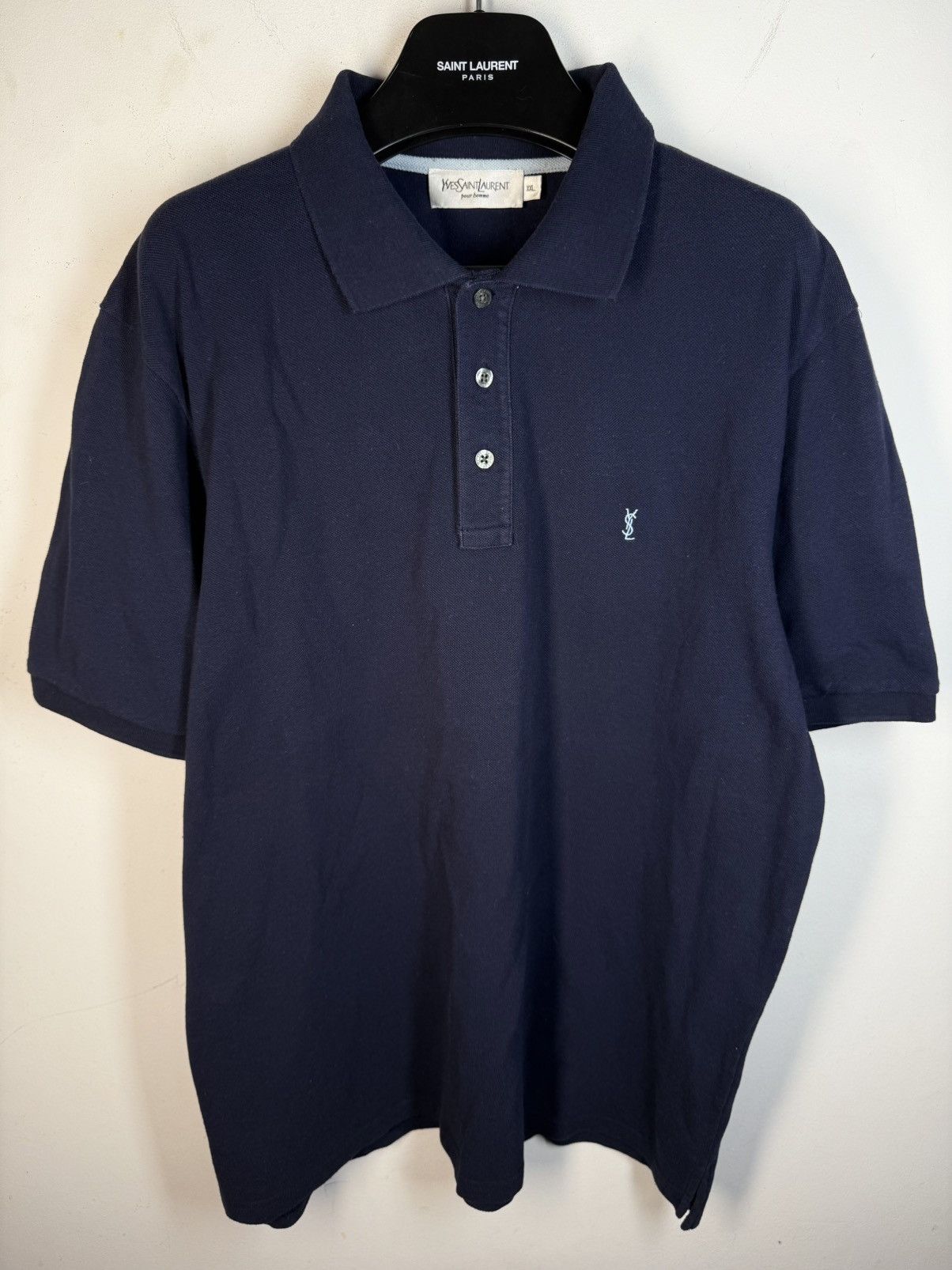 Yves Saint Laurent YSL Polo Shirt Navy YSL T-shirt YSL Shirt Size US XXL / EU 58 / 5 - 2 Thumbnail